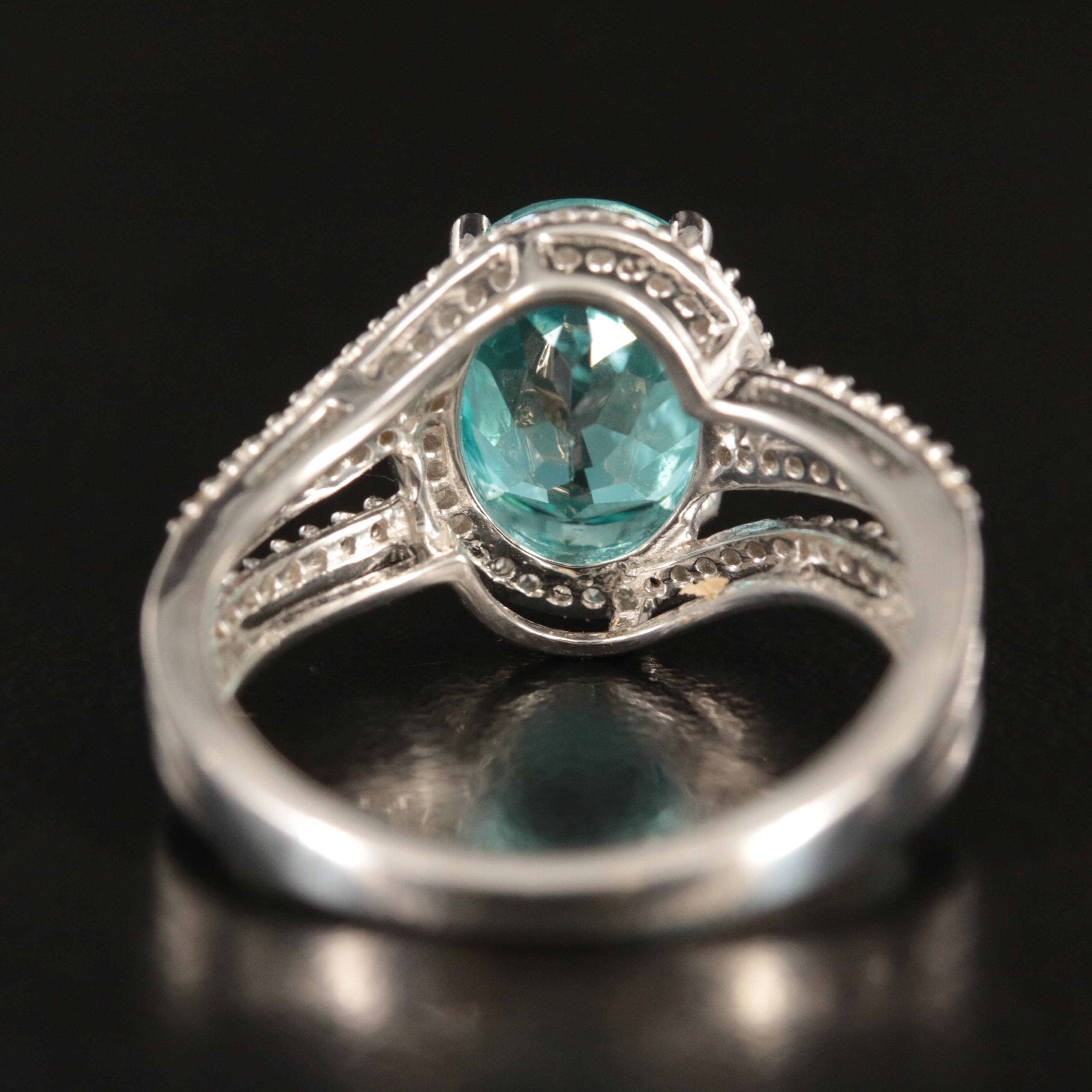 Sterling Topaz and Sapphire Ring