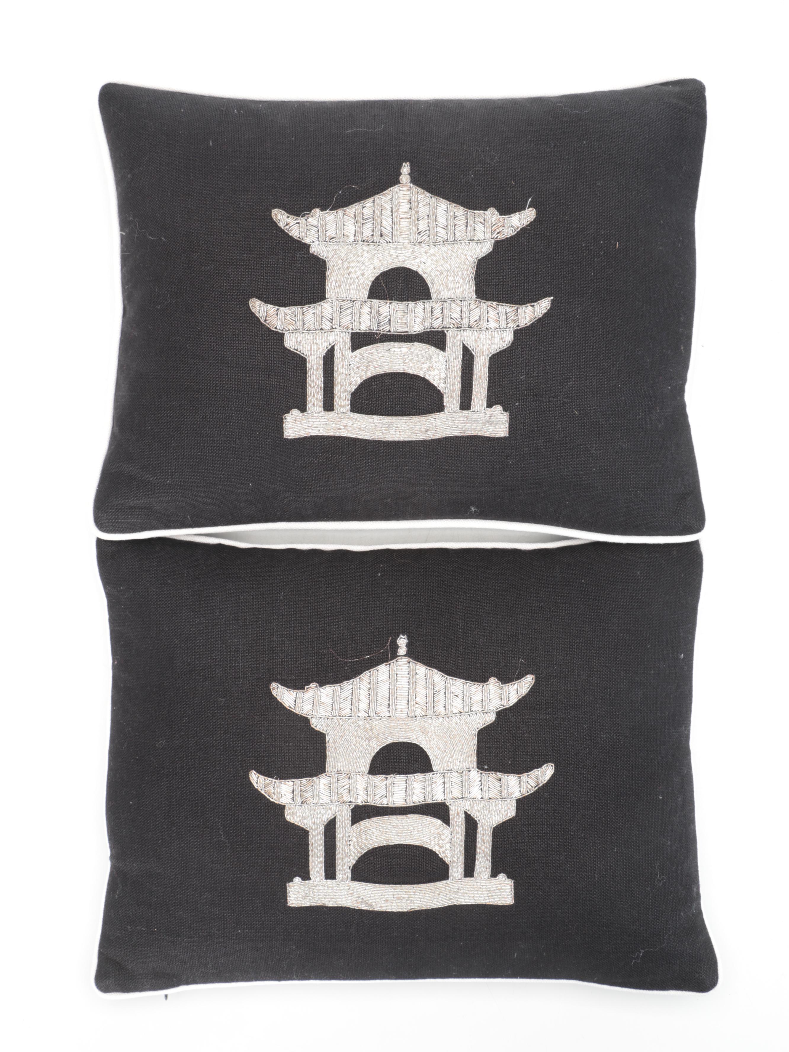 Williams Sonoma Home Beaded Linen Pillows with Other Throw Pillows