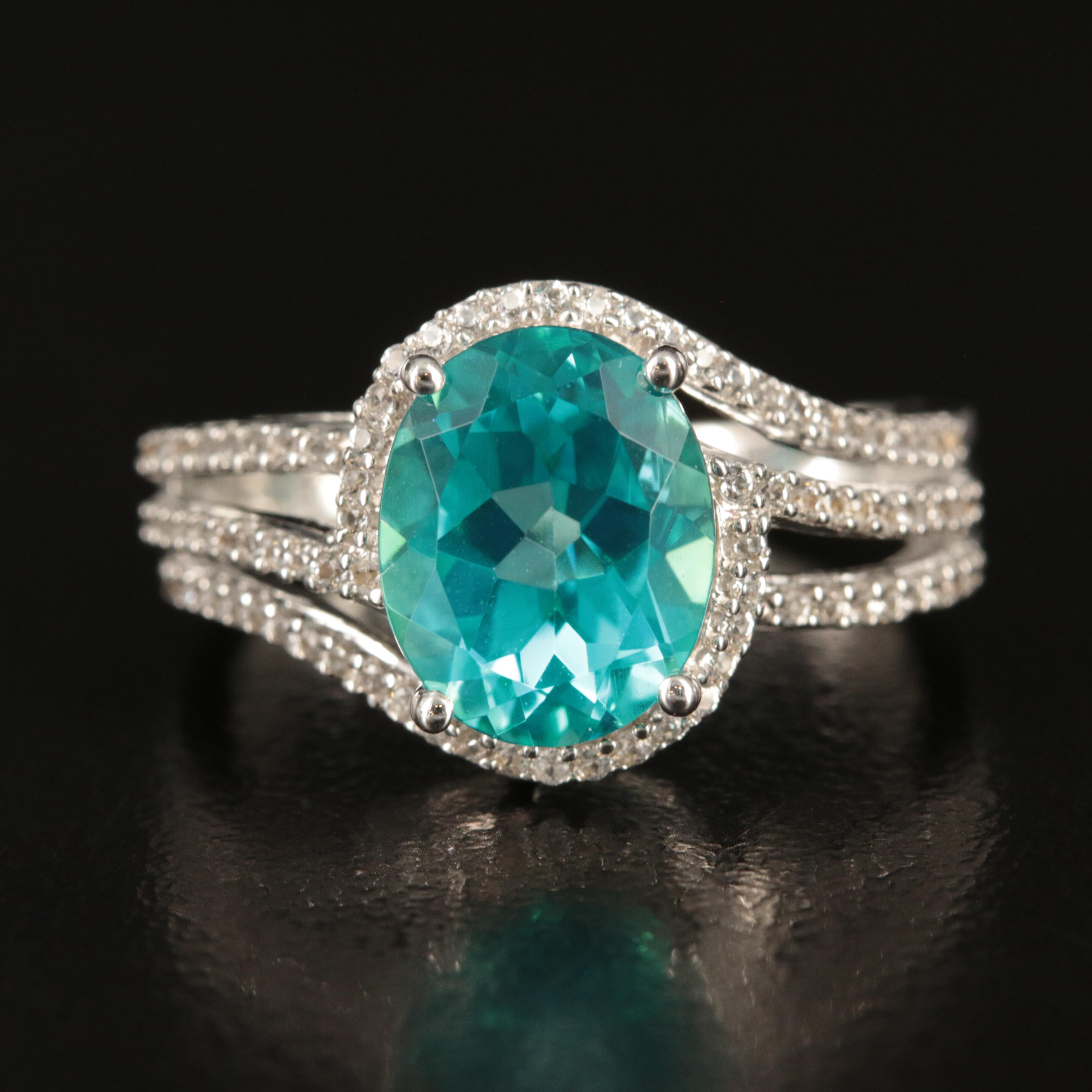 Sterling Topaz and Sapphire Ring