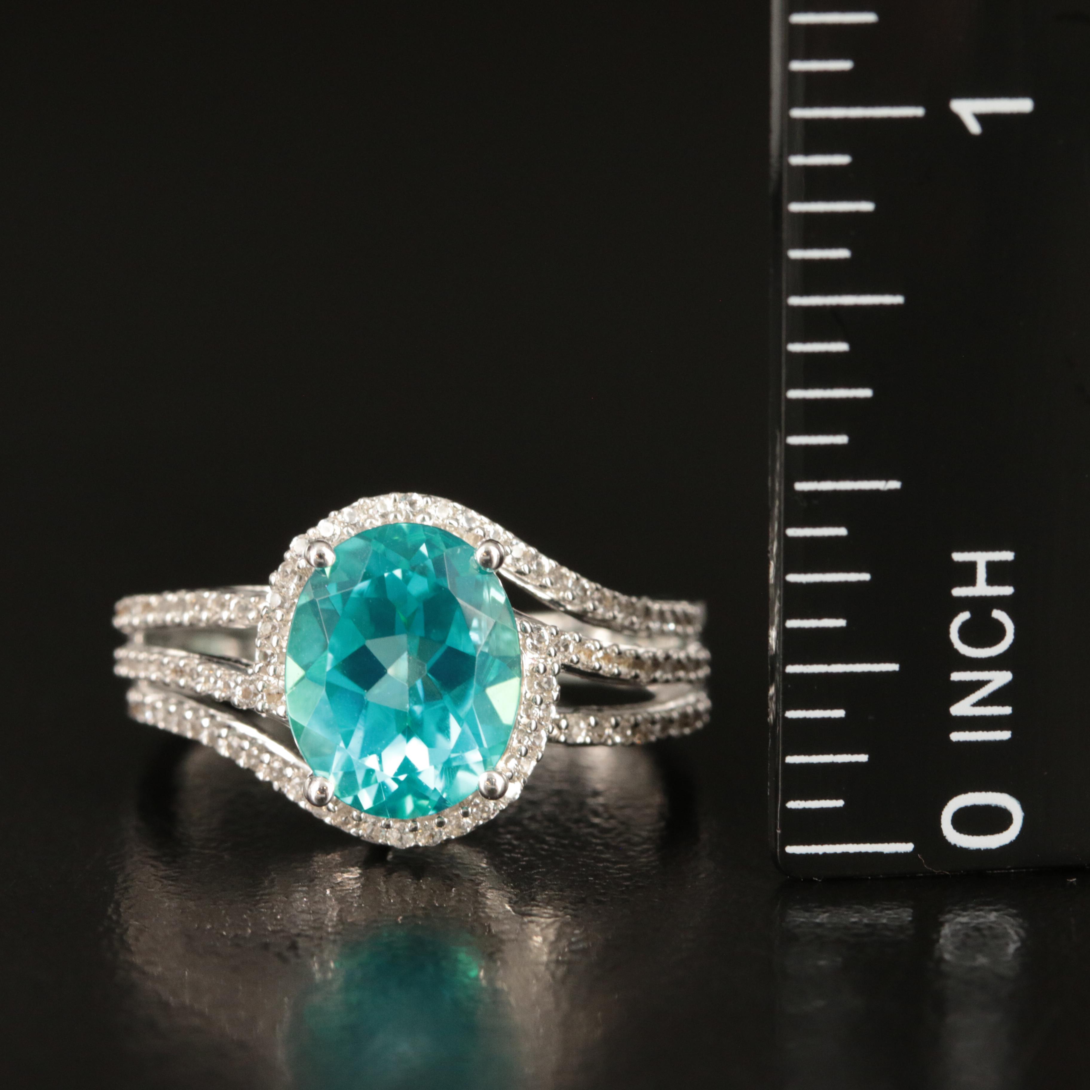 Sterling Topaz and Sapphire Ring