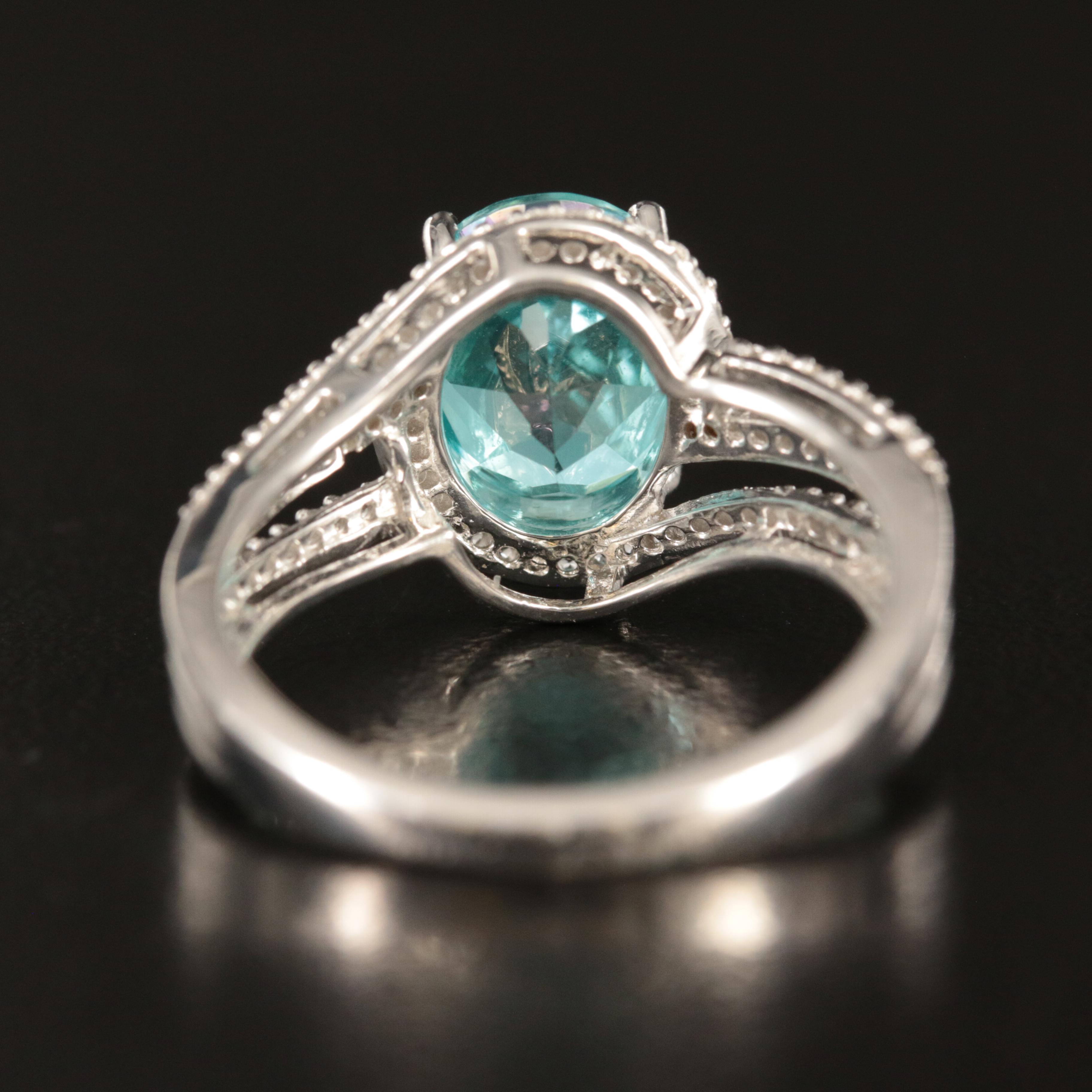 Sterling Topaz and Sapphire Ring