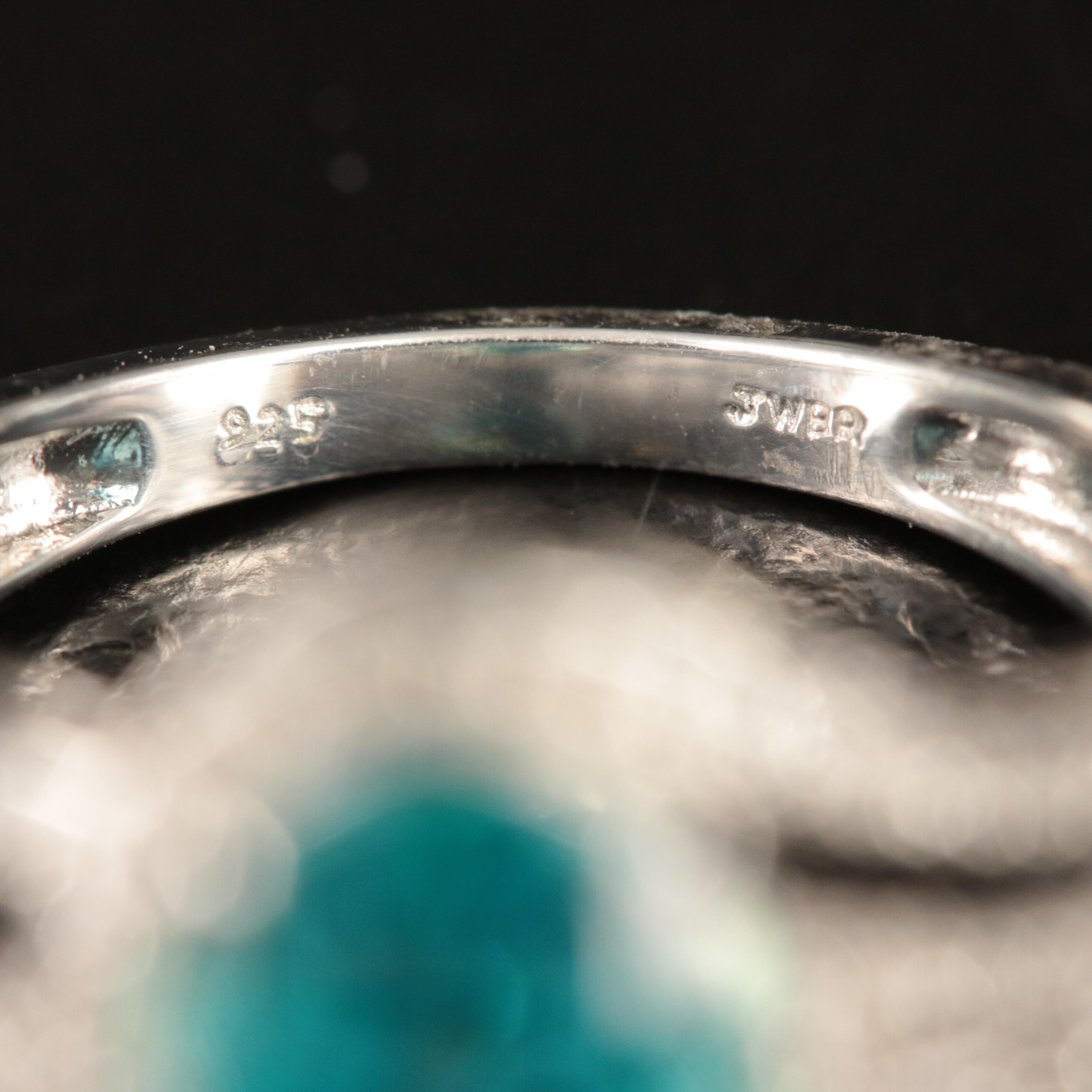 Sterling Topaz and Sapphire Ring