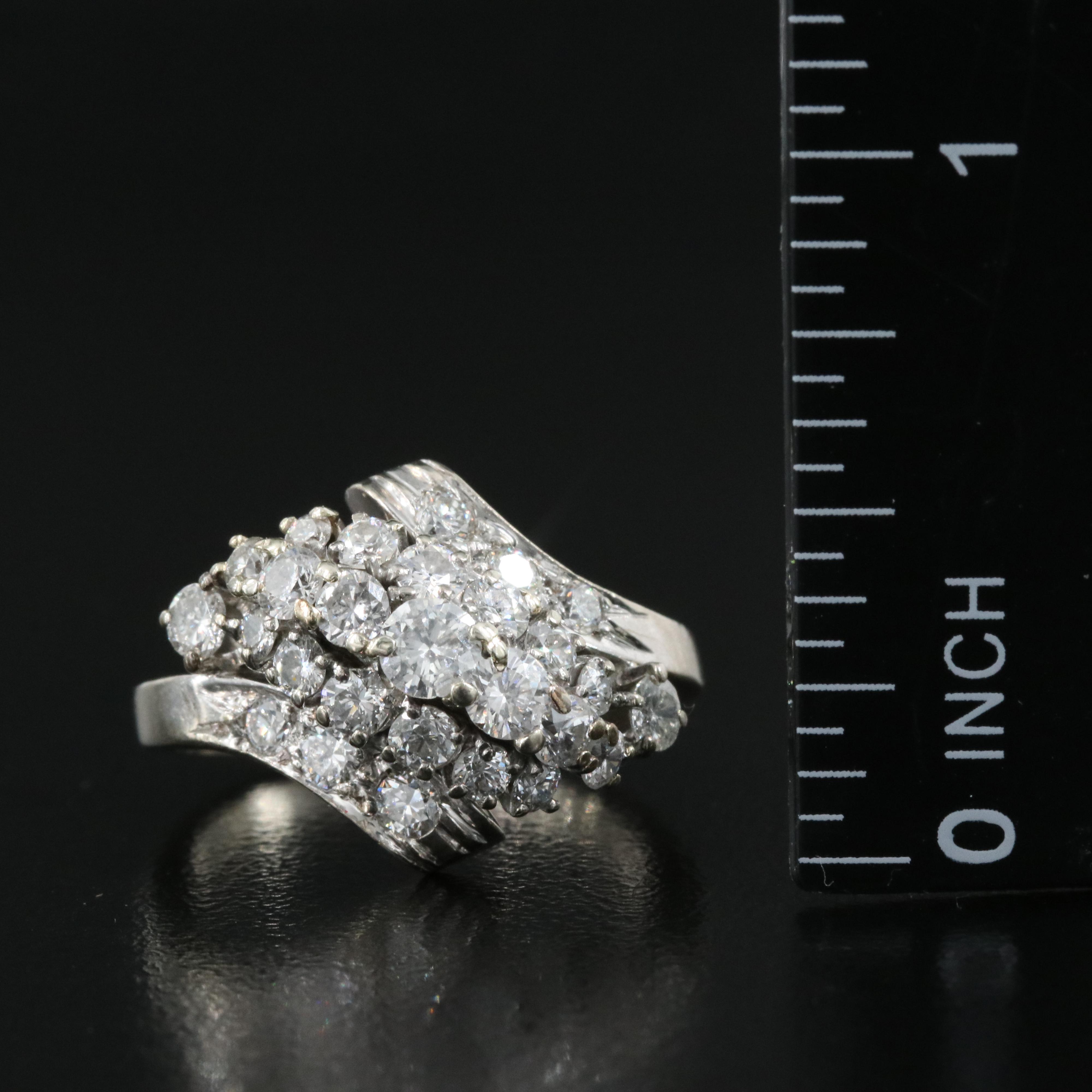 14K 1.50 CTW Diamond Cluster Ring