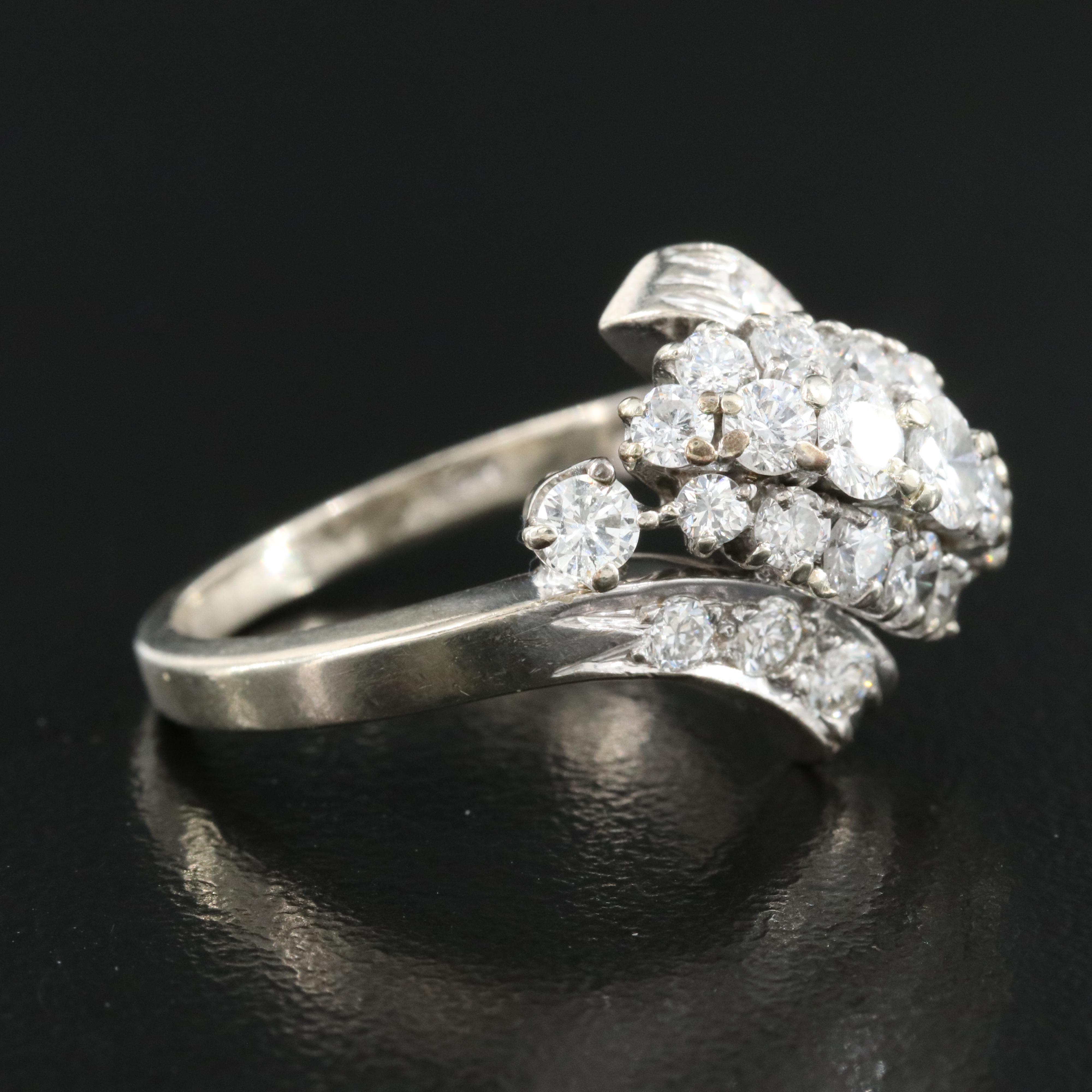 14K 1.50 CTW Diamond Cluster Ring