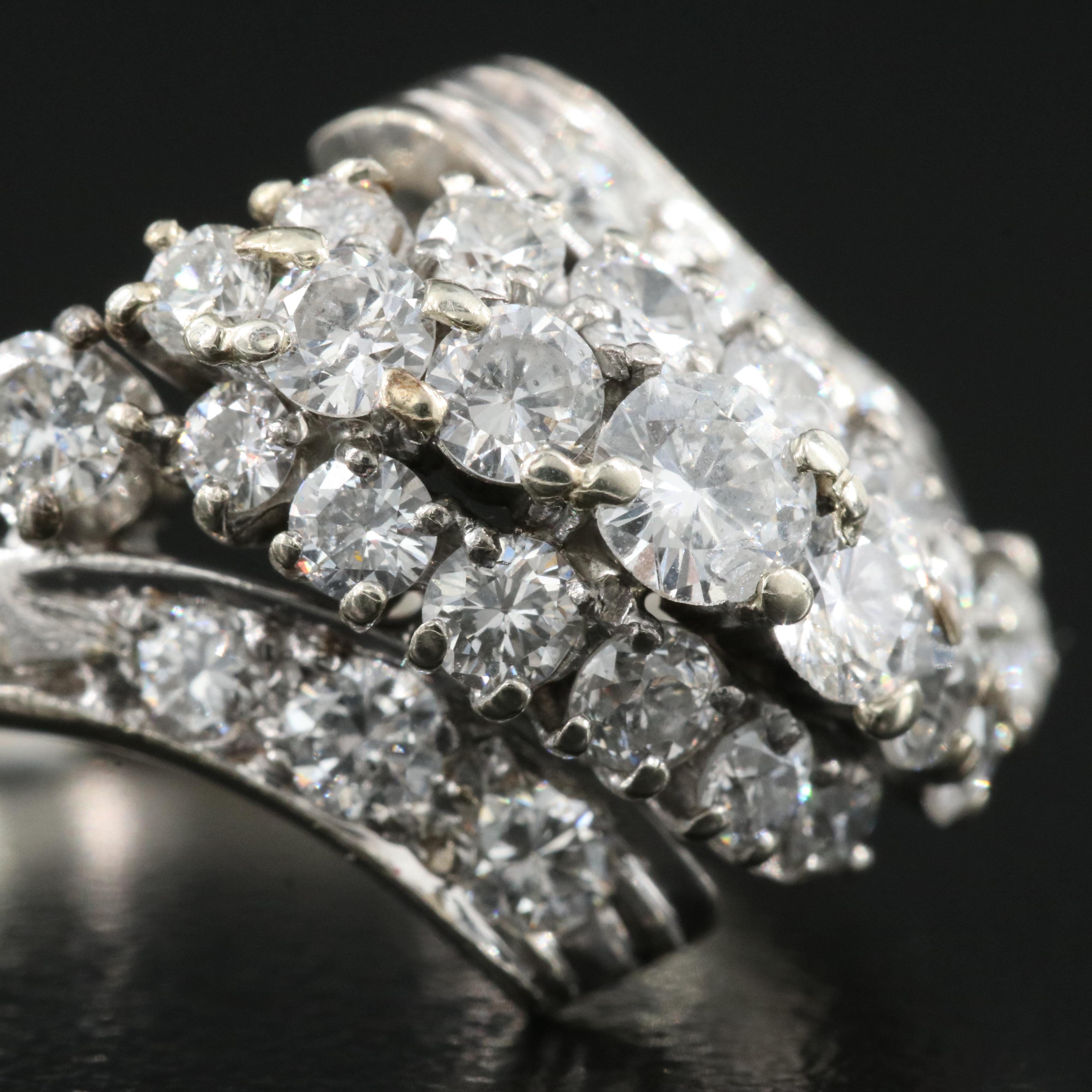 14K 1.50 CTW Diamond Cluster Ring