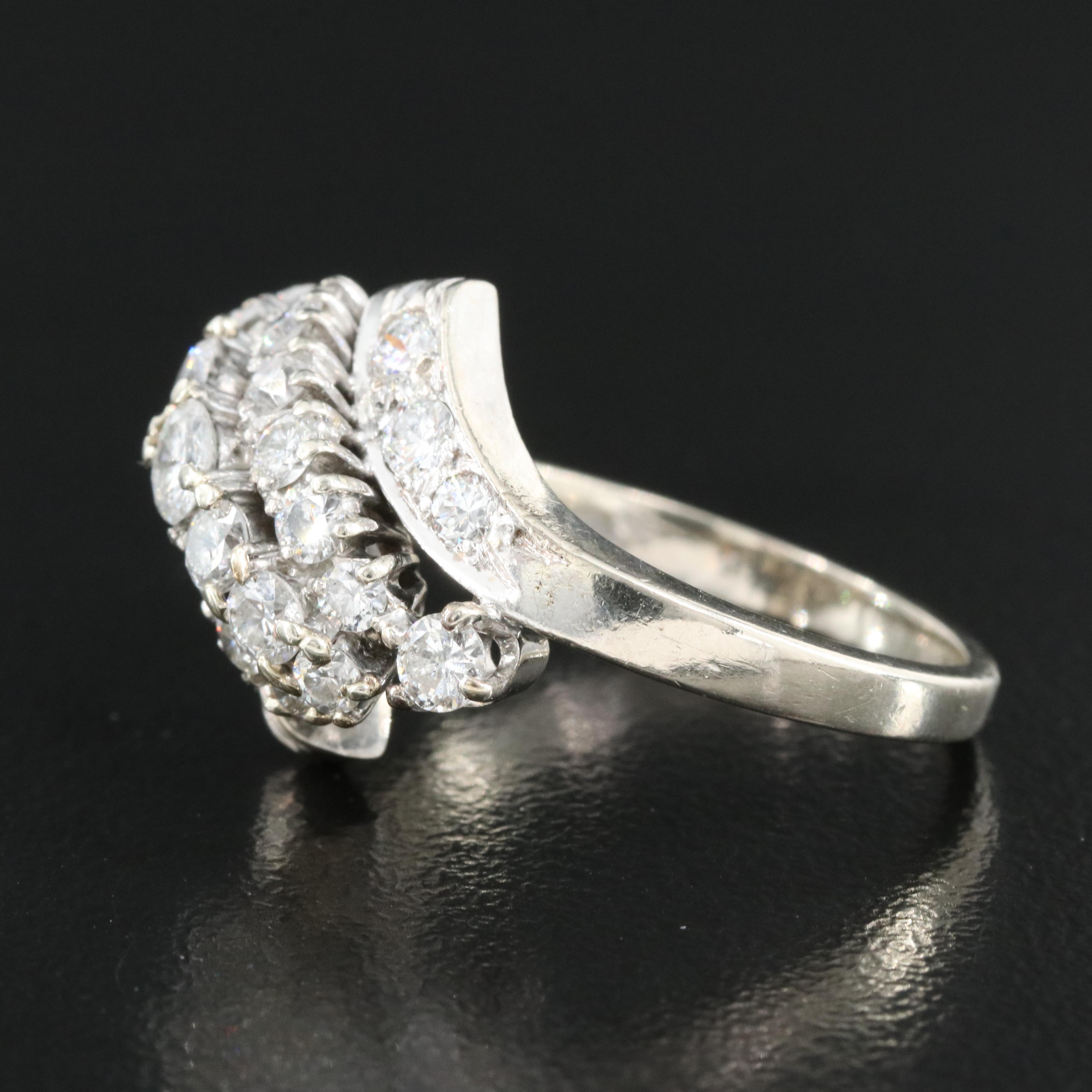 14K 1.50 CTW Diamond Cluster Ring