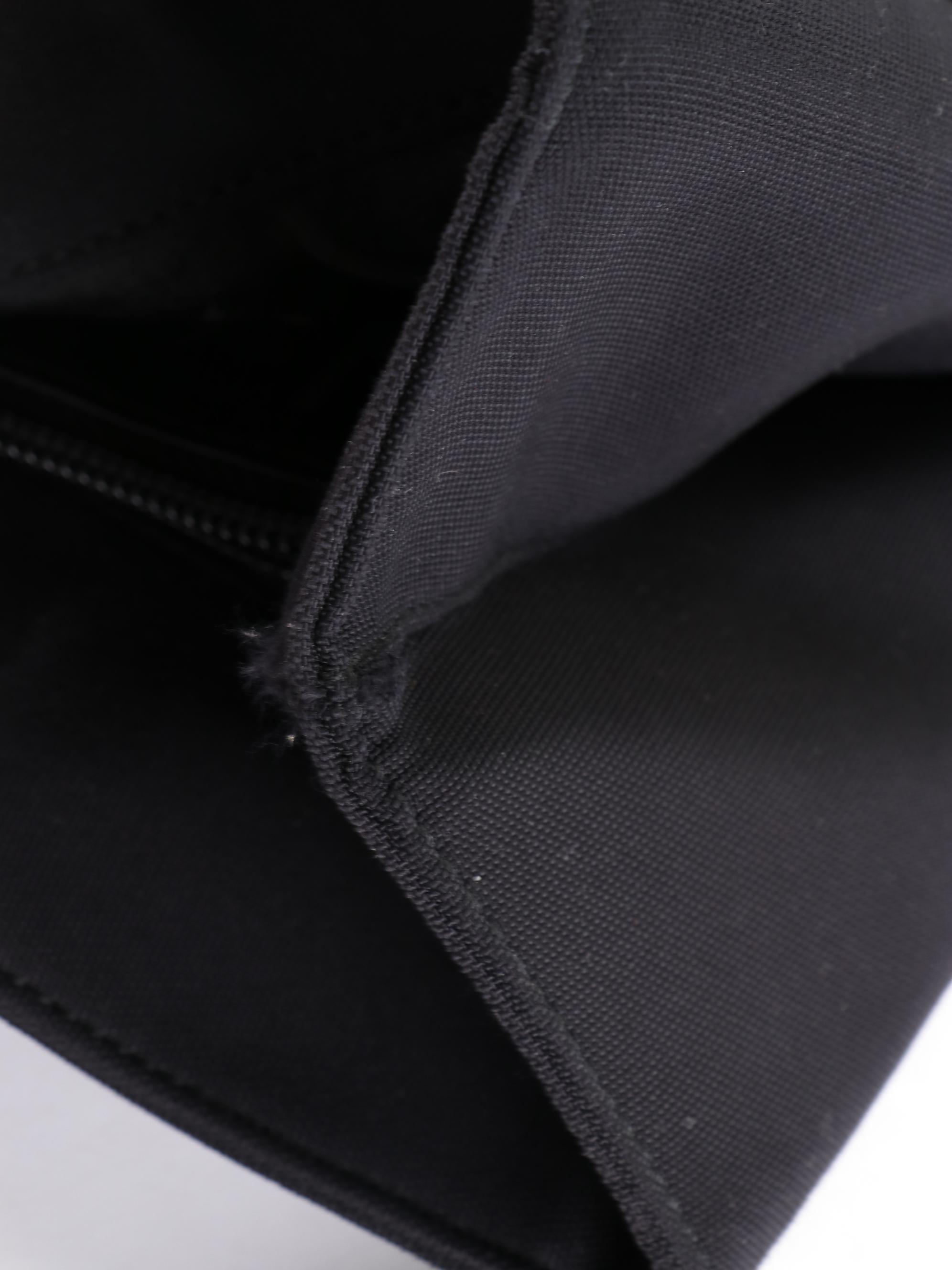 Salvatore Ferragamo Black Canvas Tote Bag with Vara Chain Straps