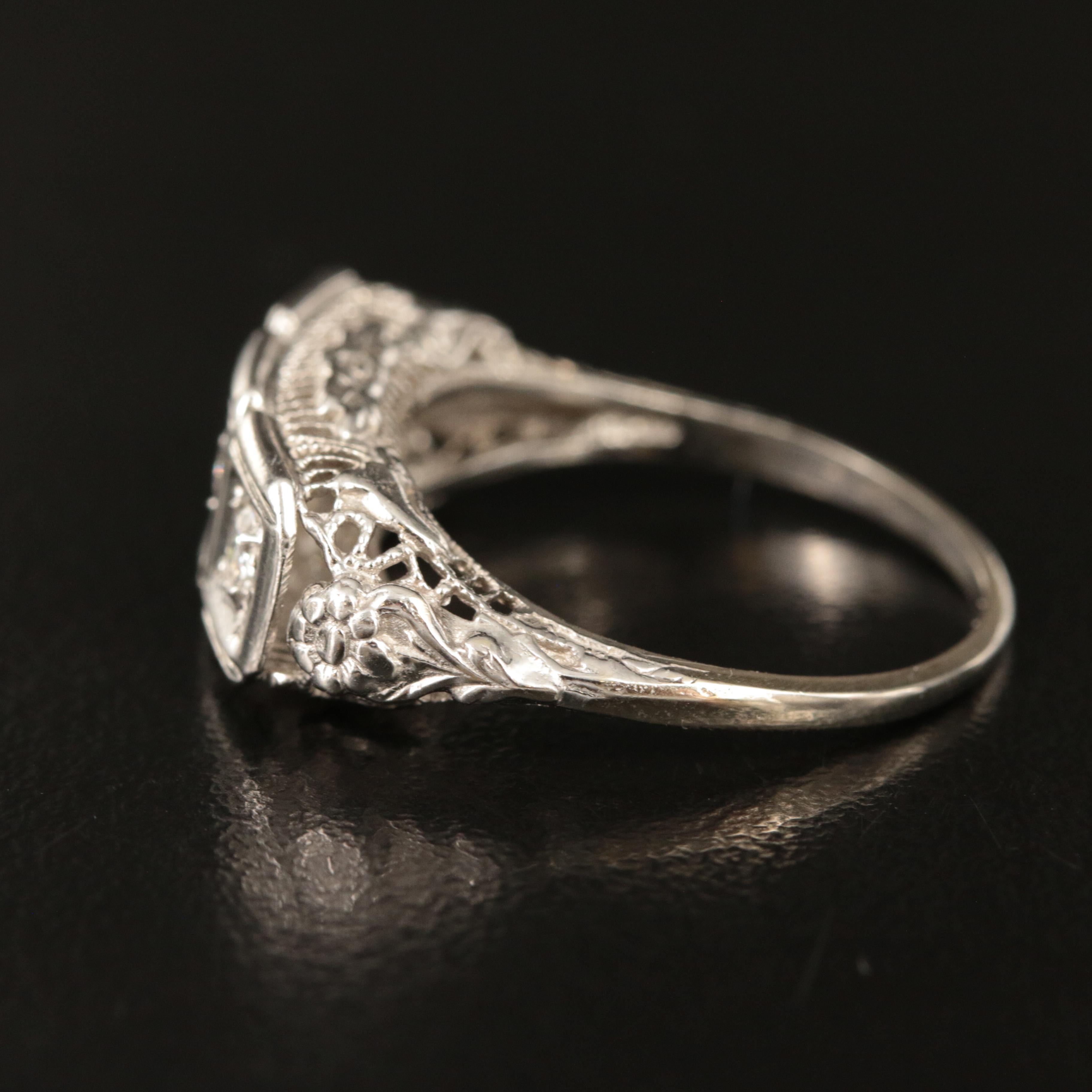 Vintage 14K 0.28 CTW Diamond Ring