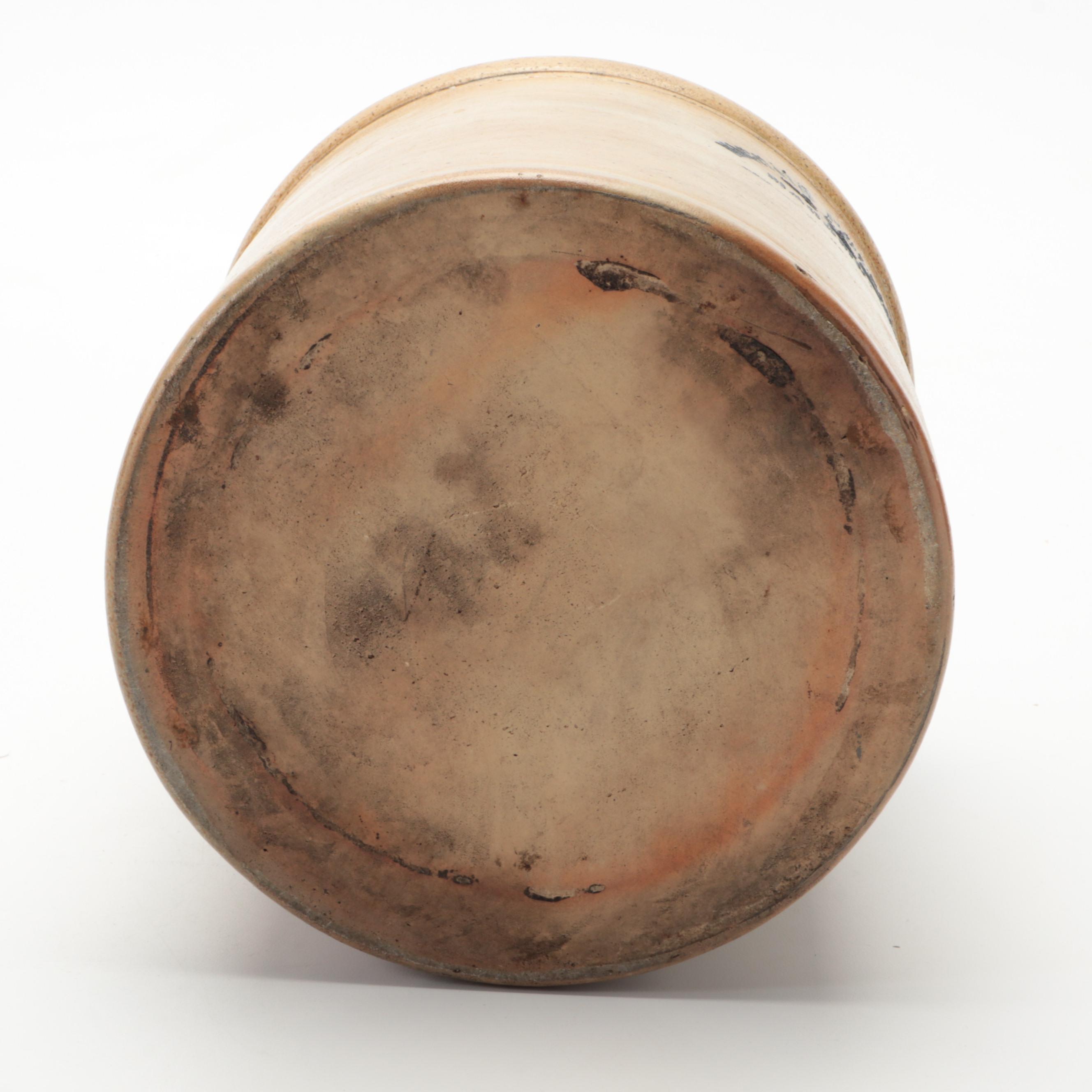 Macomb Pottery Co. Two-Gallon Crock with Other Three-Gallon Stoneware Jug