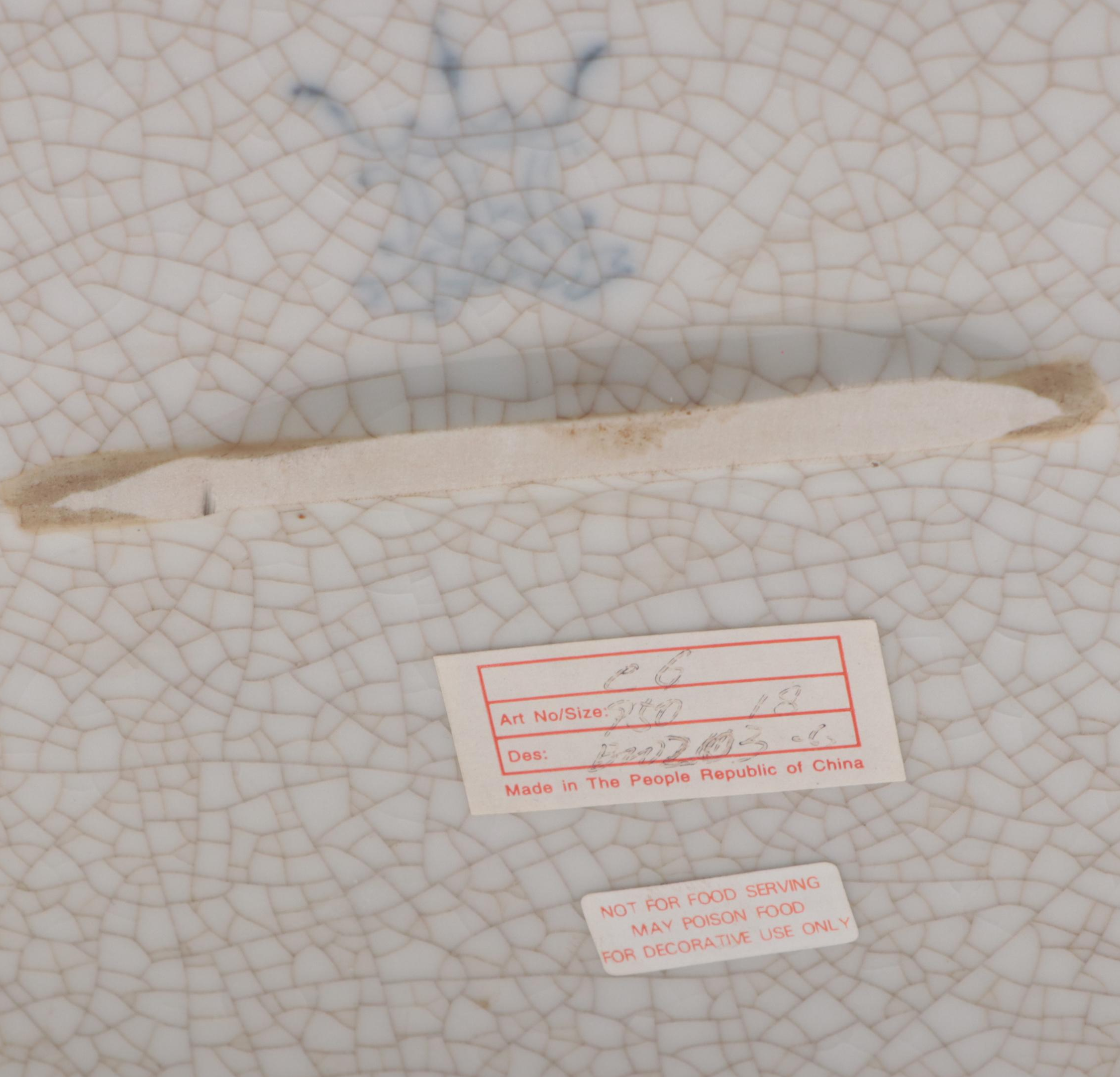 Chinese Crackled Finish Blue and White Porcelain Bowl