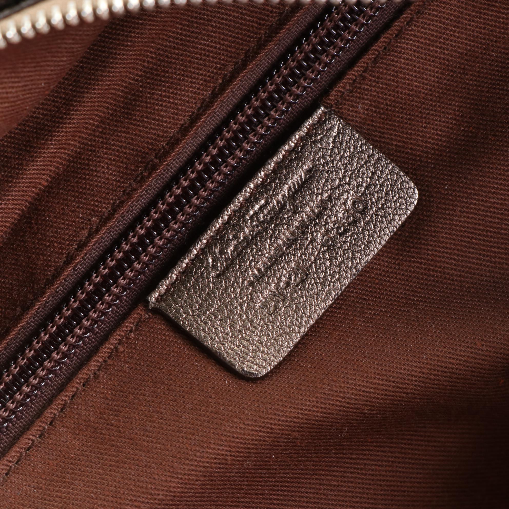 Salvatore Ferragamo Gancini Shoulder Bag in Metallic Leather