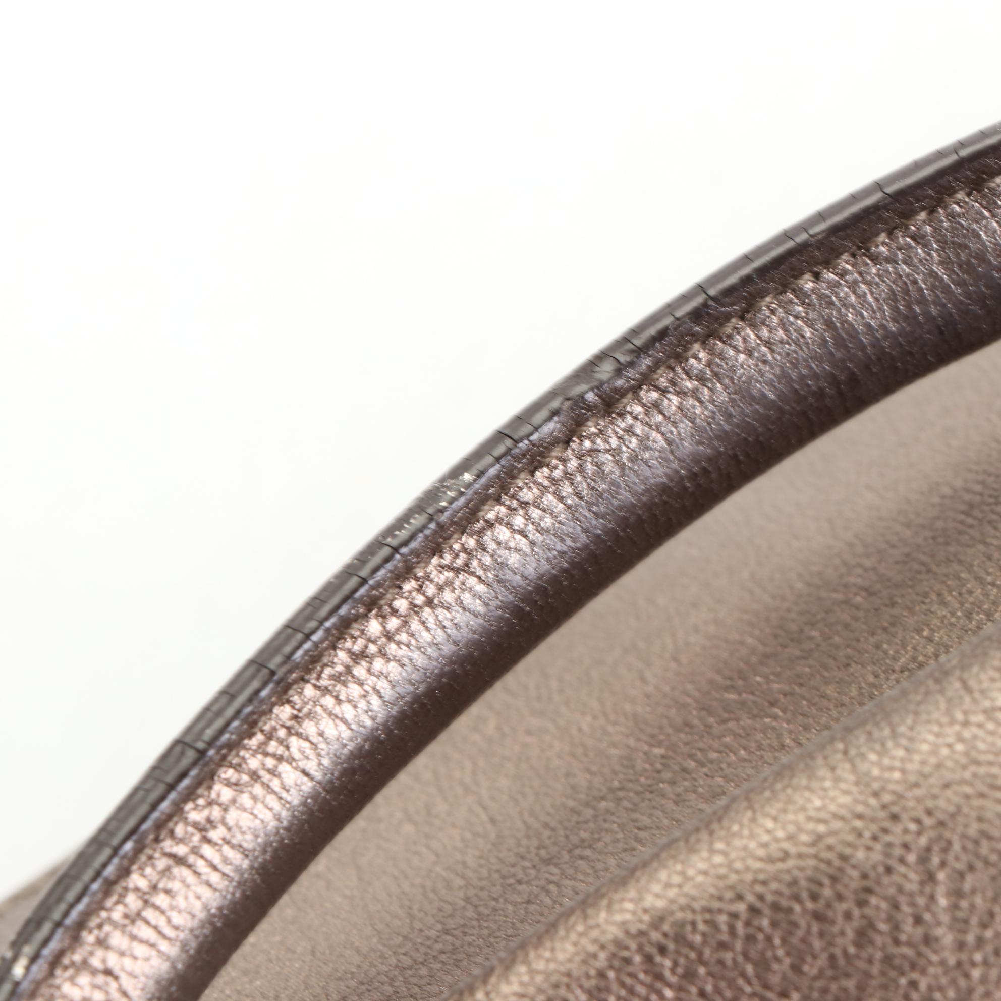Salvatore Ferragamo Gancini Shoulder Bag in Metallic Leather