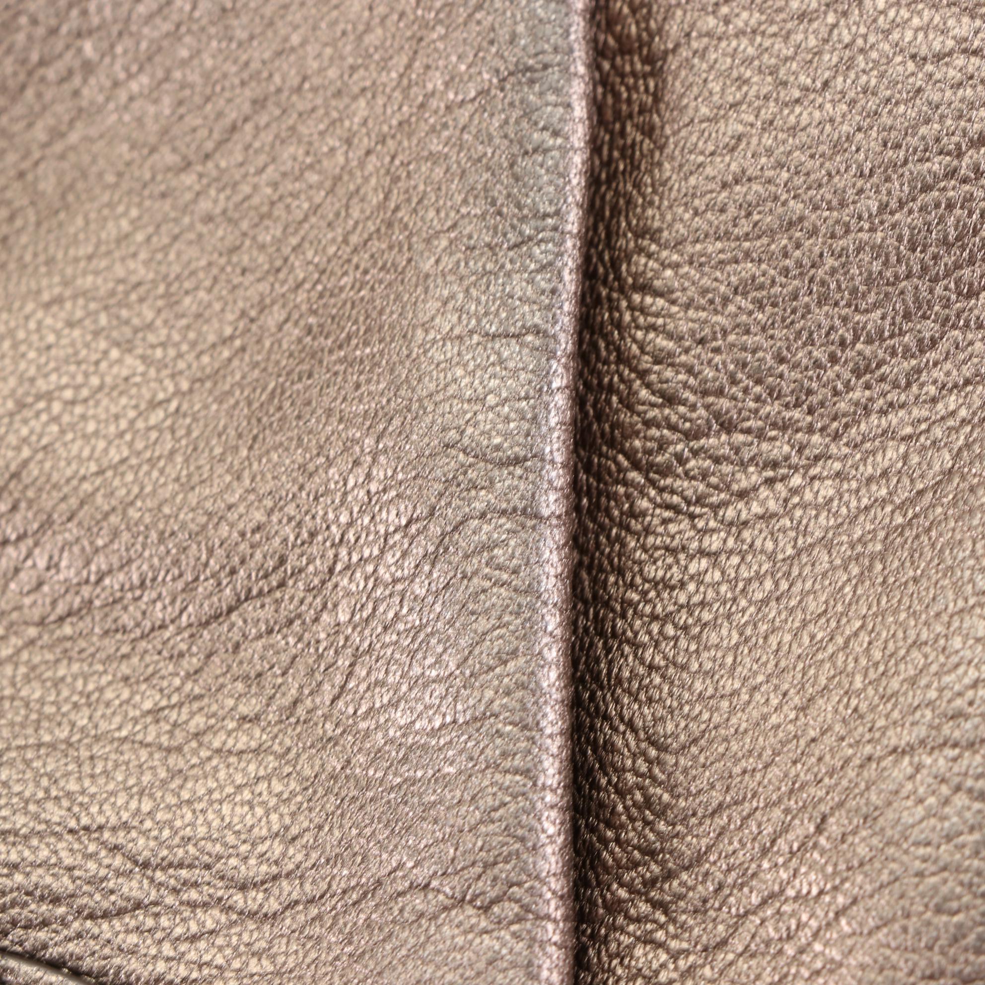 Salvatore Ferragamo Gancini Shoulder Bag in Metallic Leather