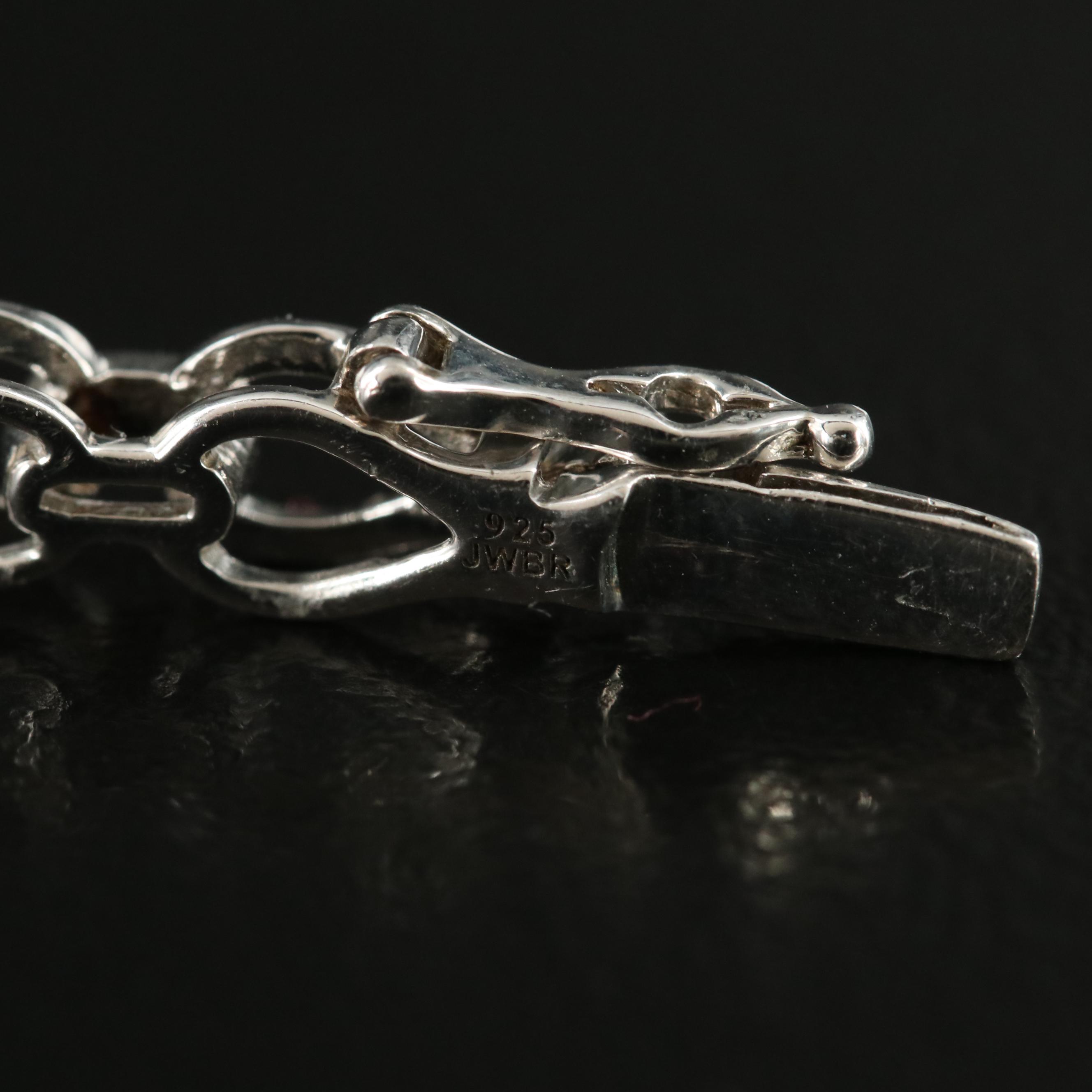 Sterling Amethyst and Diamond Bracelet