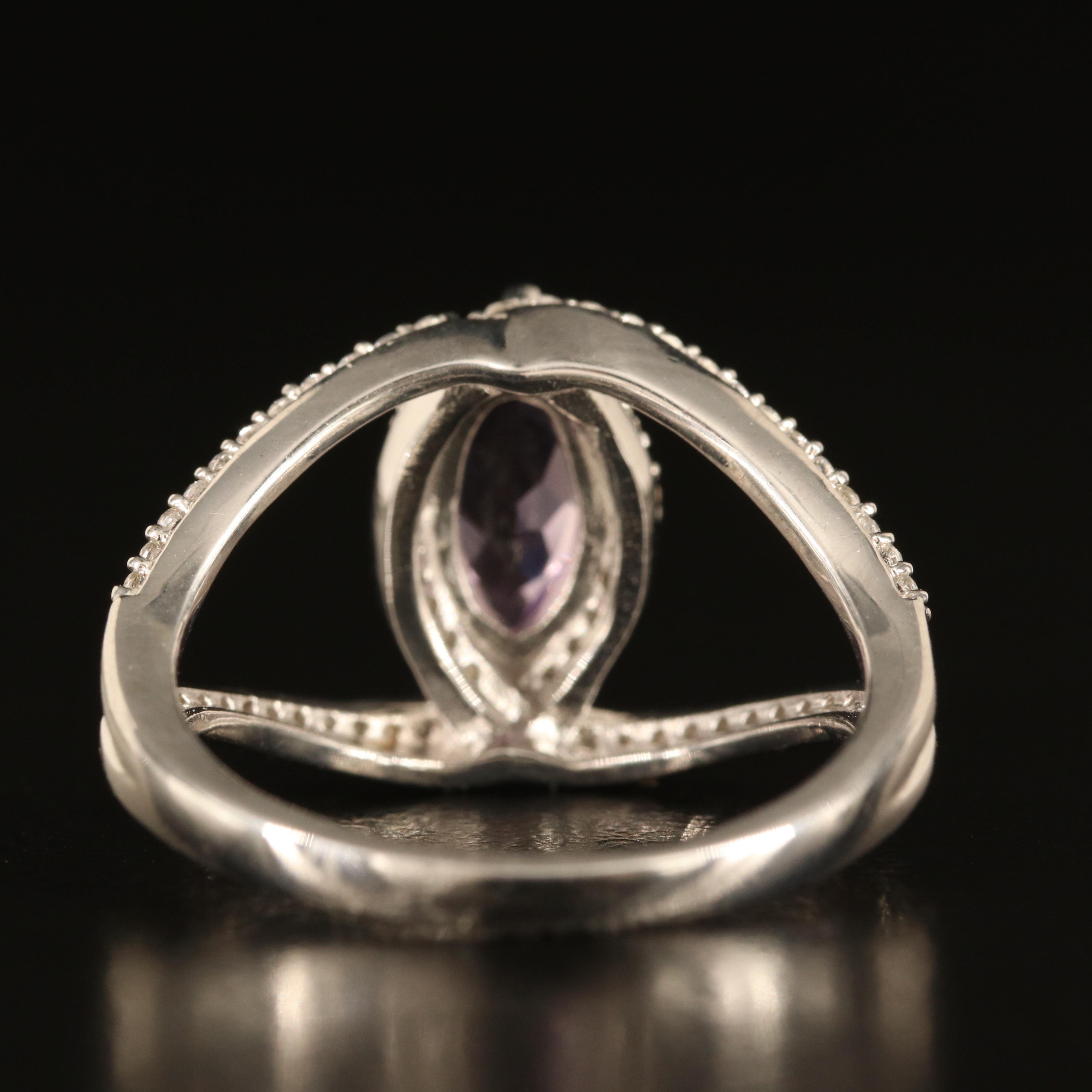 Sterling Amethyst and White Sapphire Ring