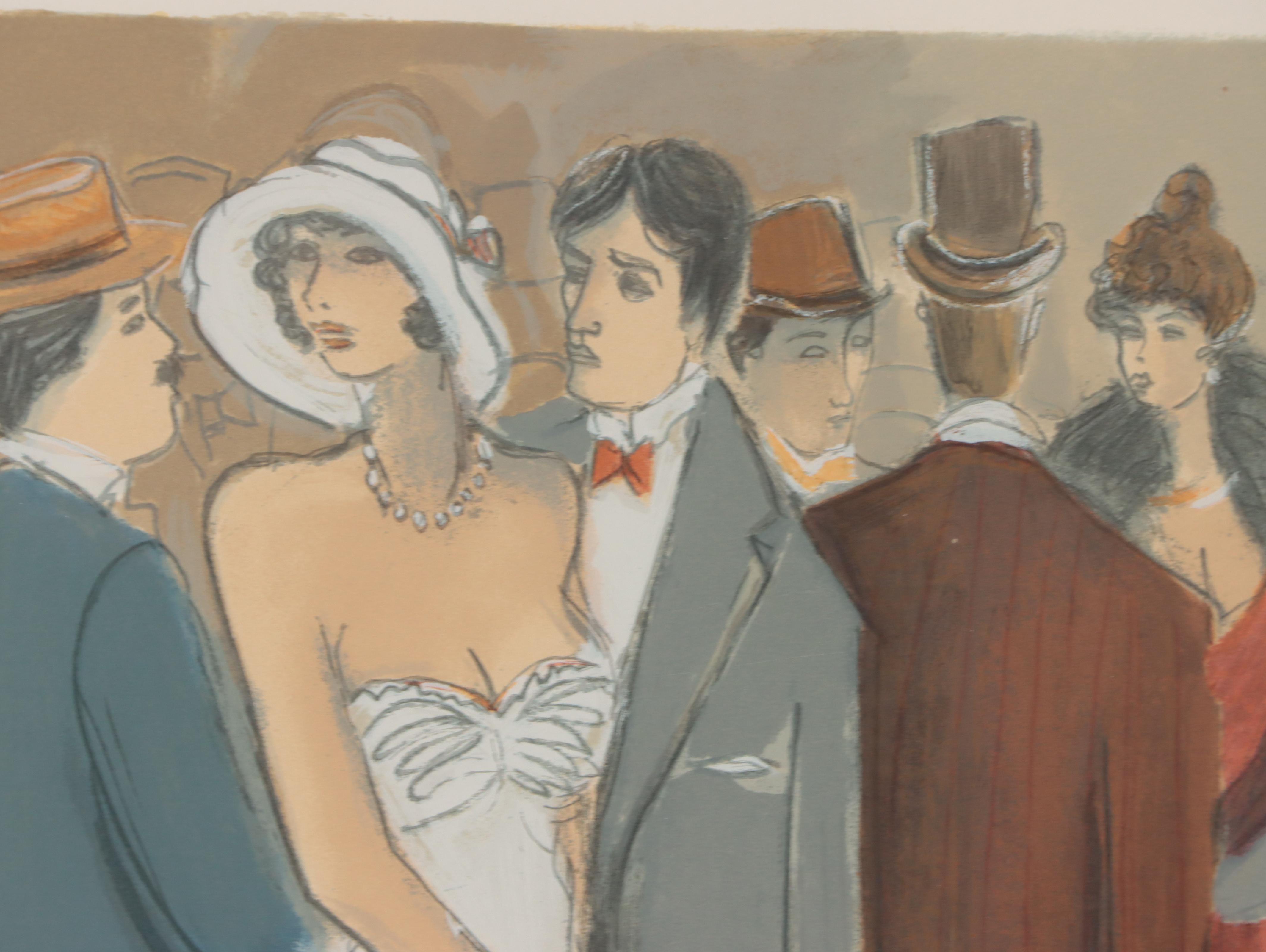 Isaac Maimon Serigraph of a Party Scene, Late 20th Century