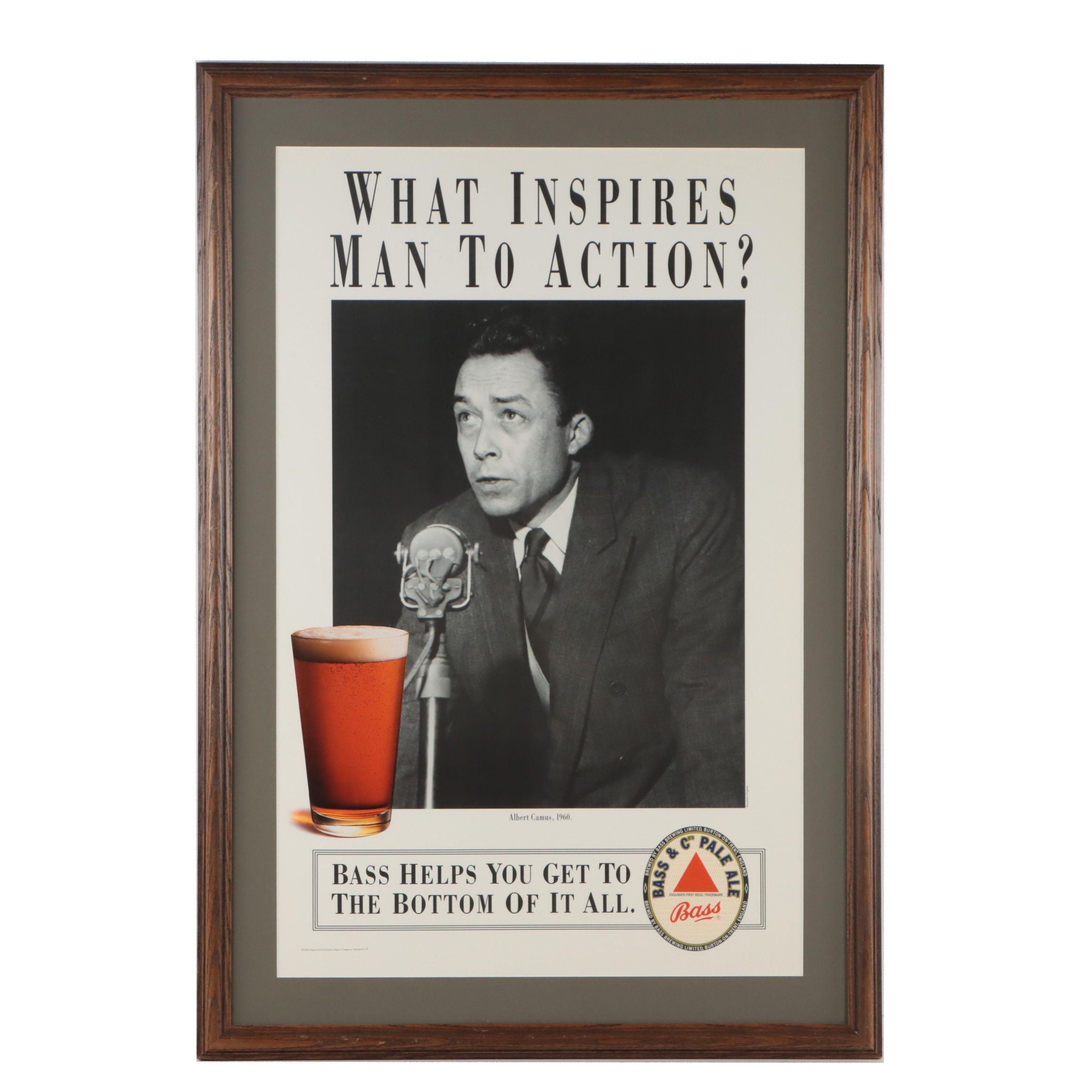 Bass Pale Ale Advertisement Poster, Circa 1990