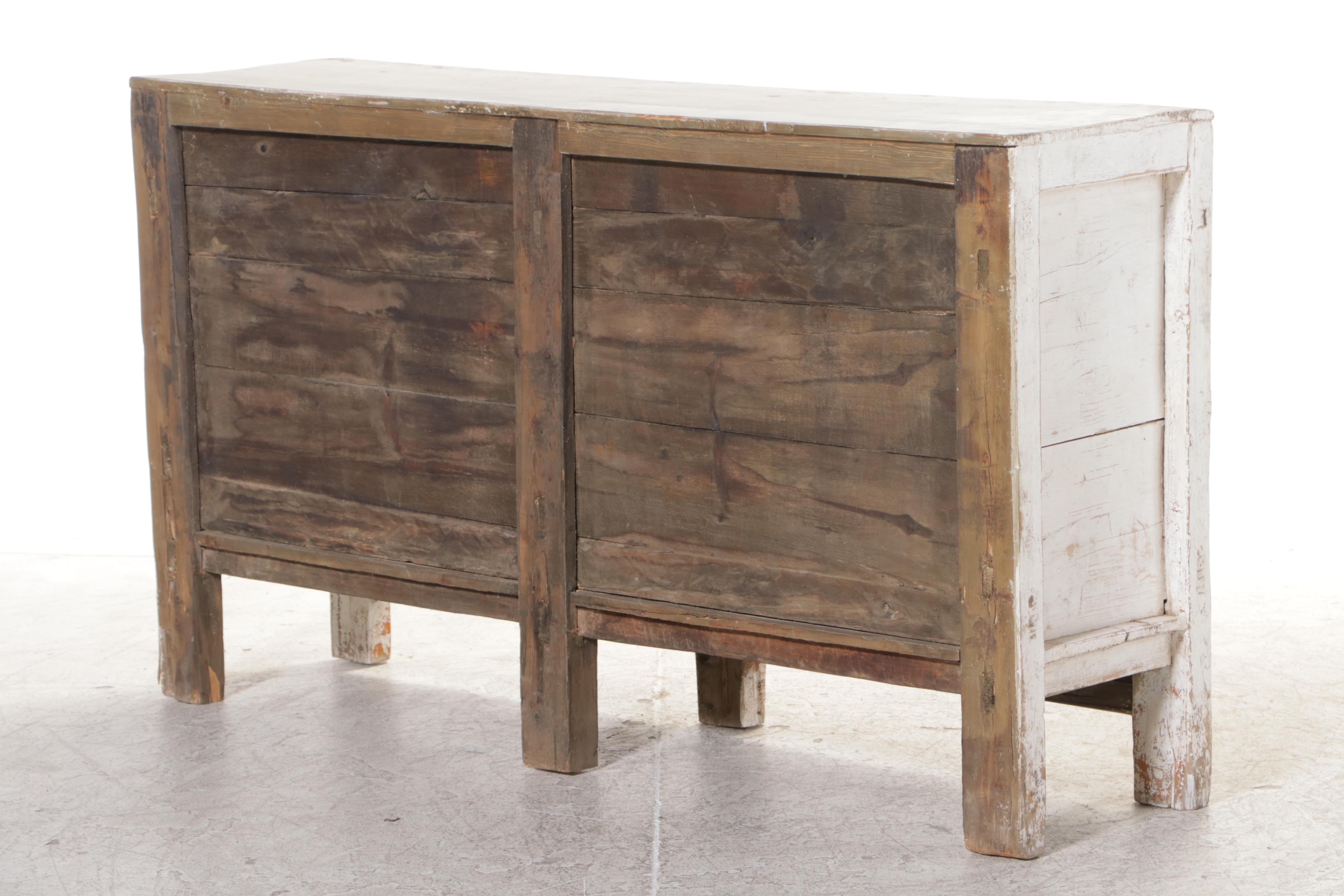 Provincial Chinese Paint-Decorated Pine Cabinet