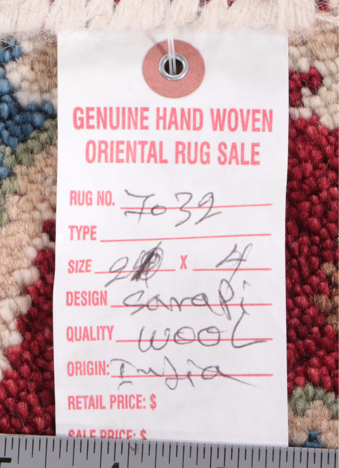 2' x 4'4 Hand-Knotted Indo-Persian Serapi Accent Rug