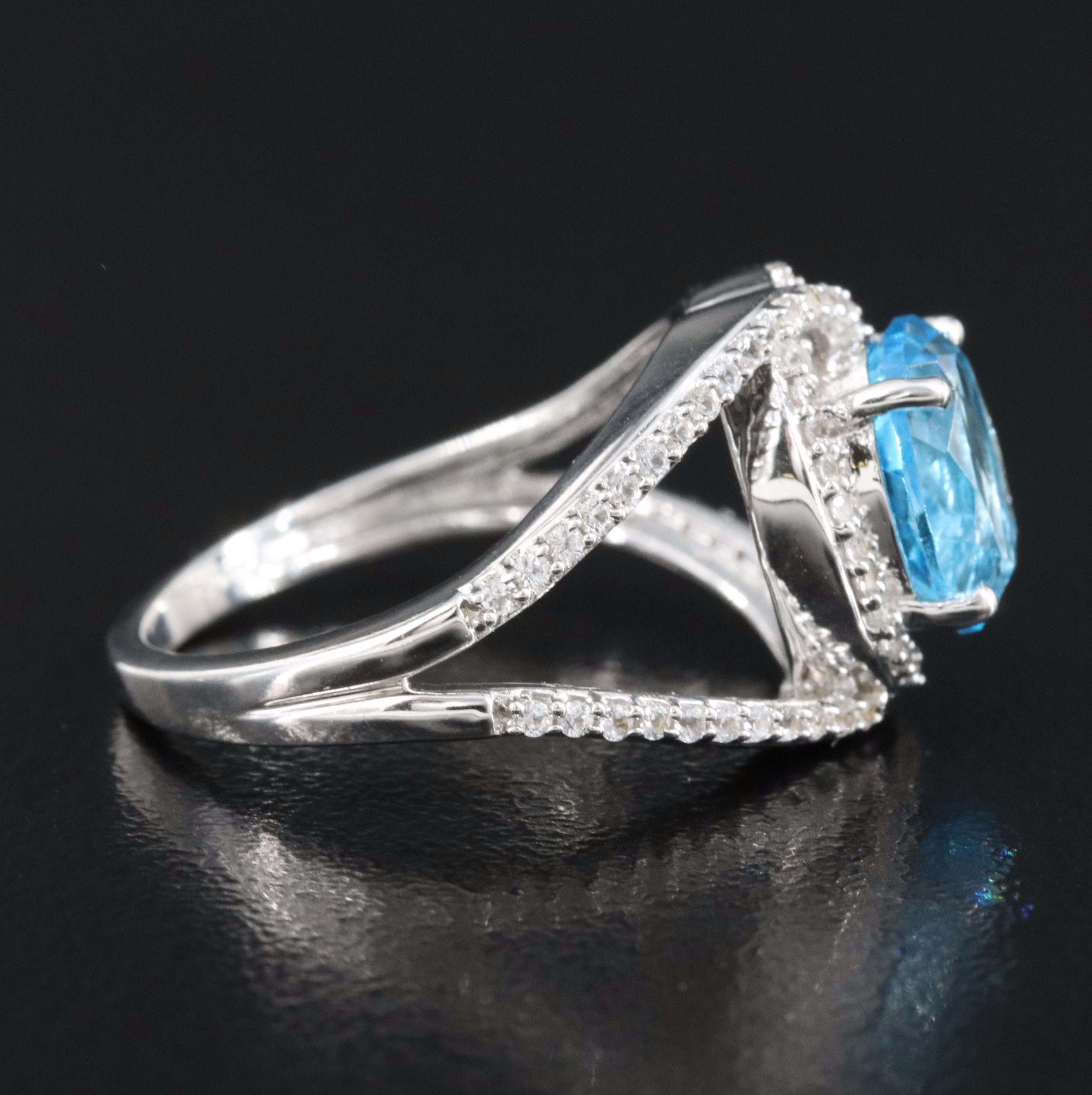 Sterling Topaz and Sapphire Ring
