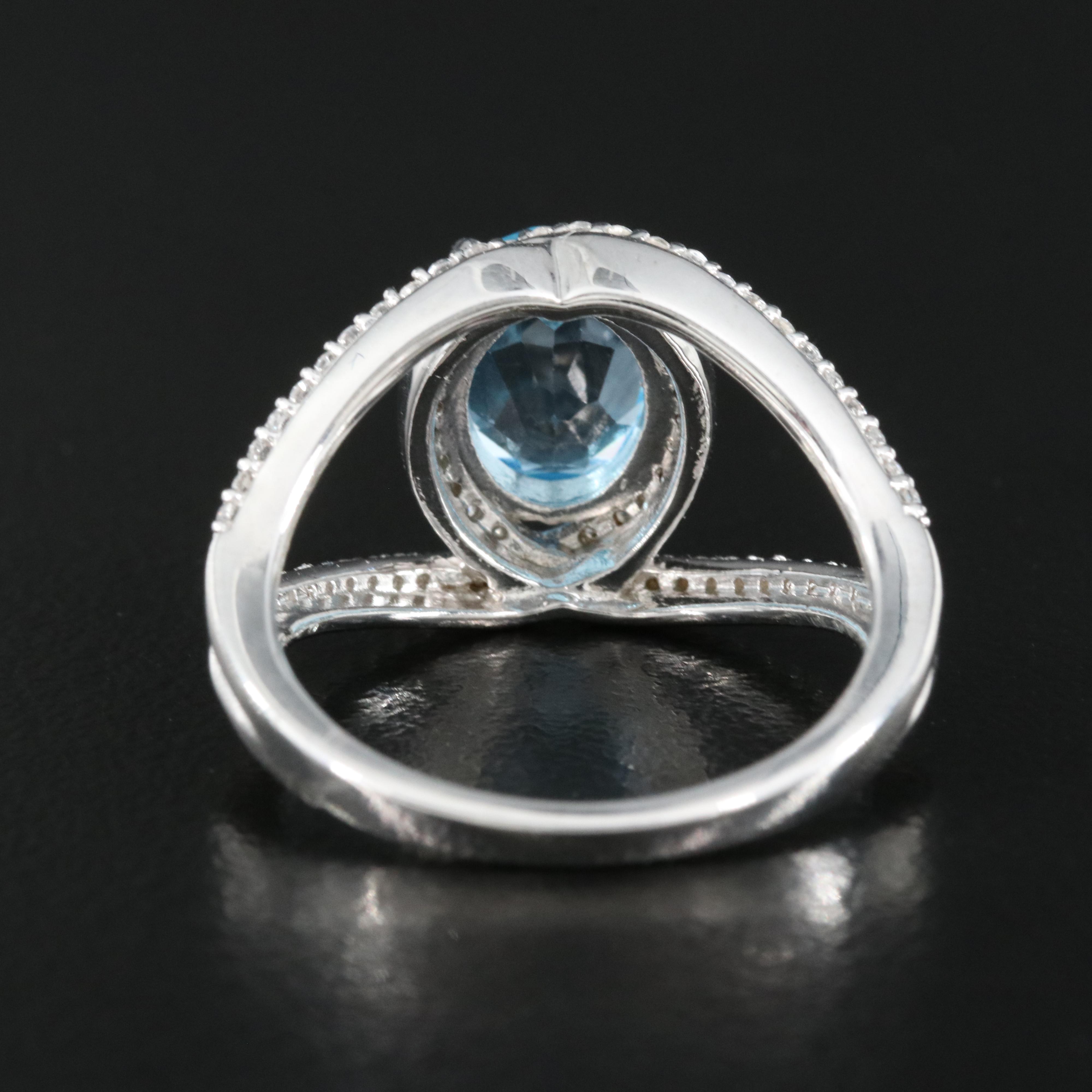 Sterling Topaz and Sapphire Ring
