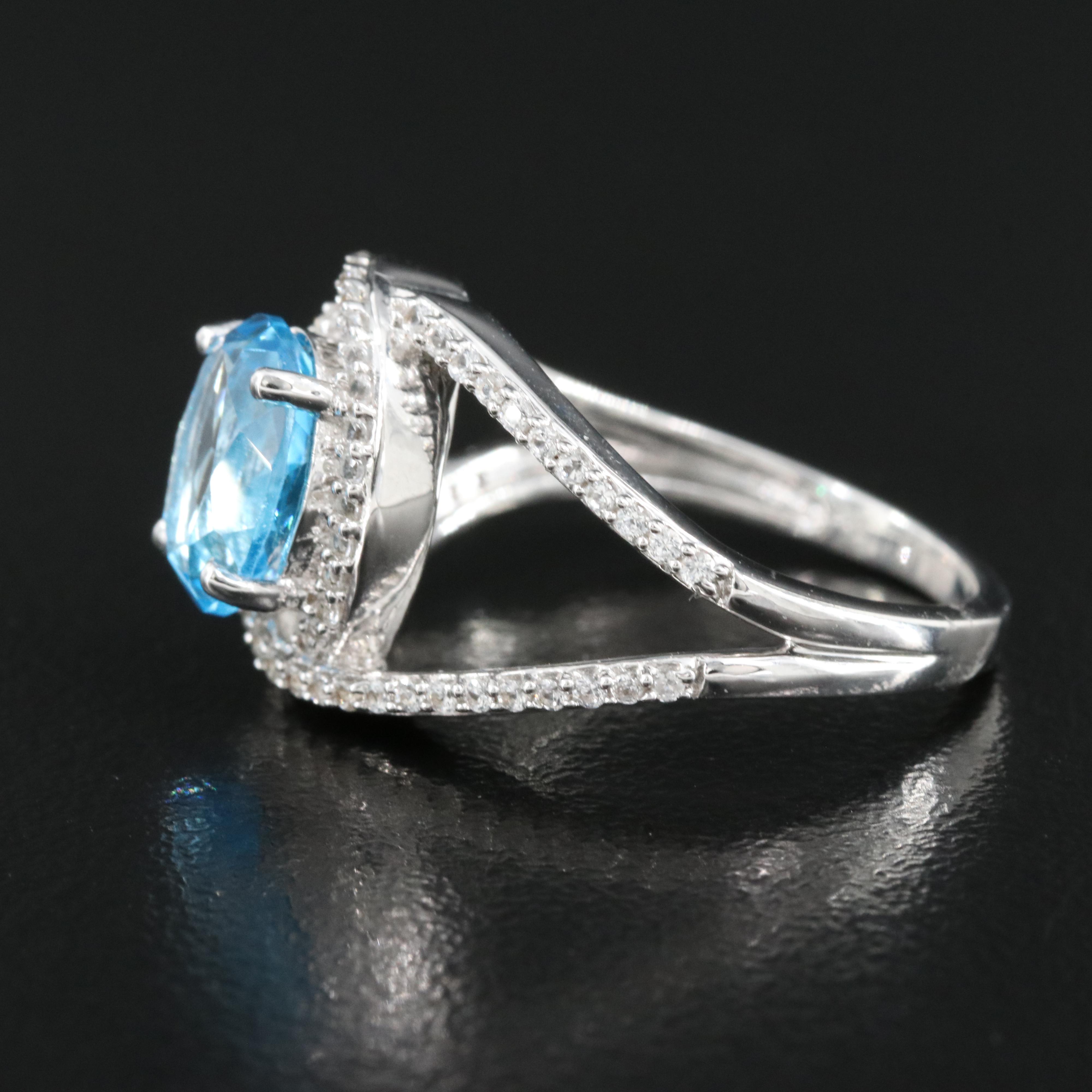 Sterling Topaz and Sapphire Ring