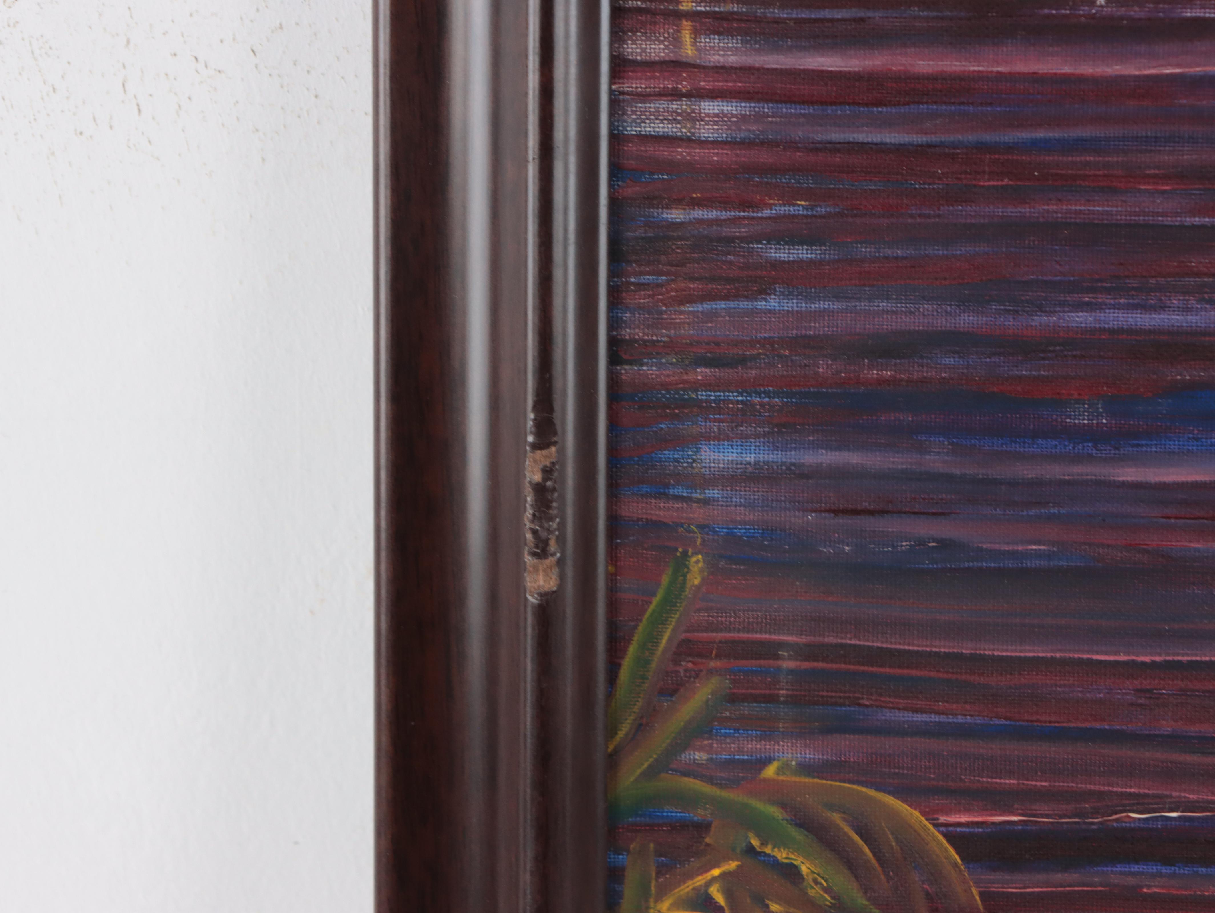 Oil Painting of a Woman in a Café, 21st Century