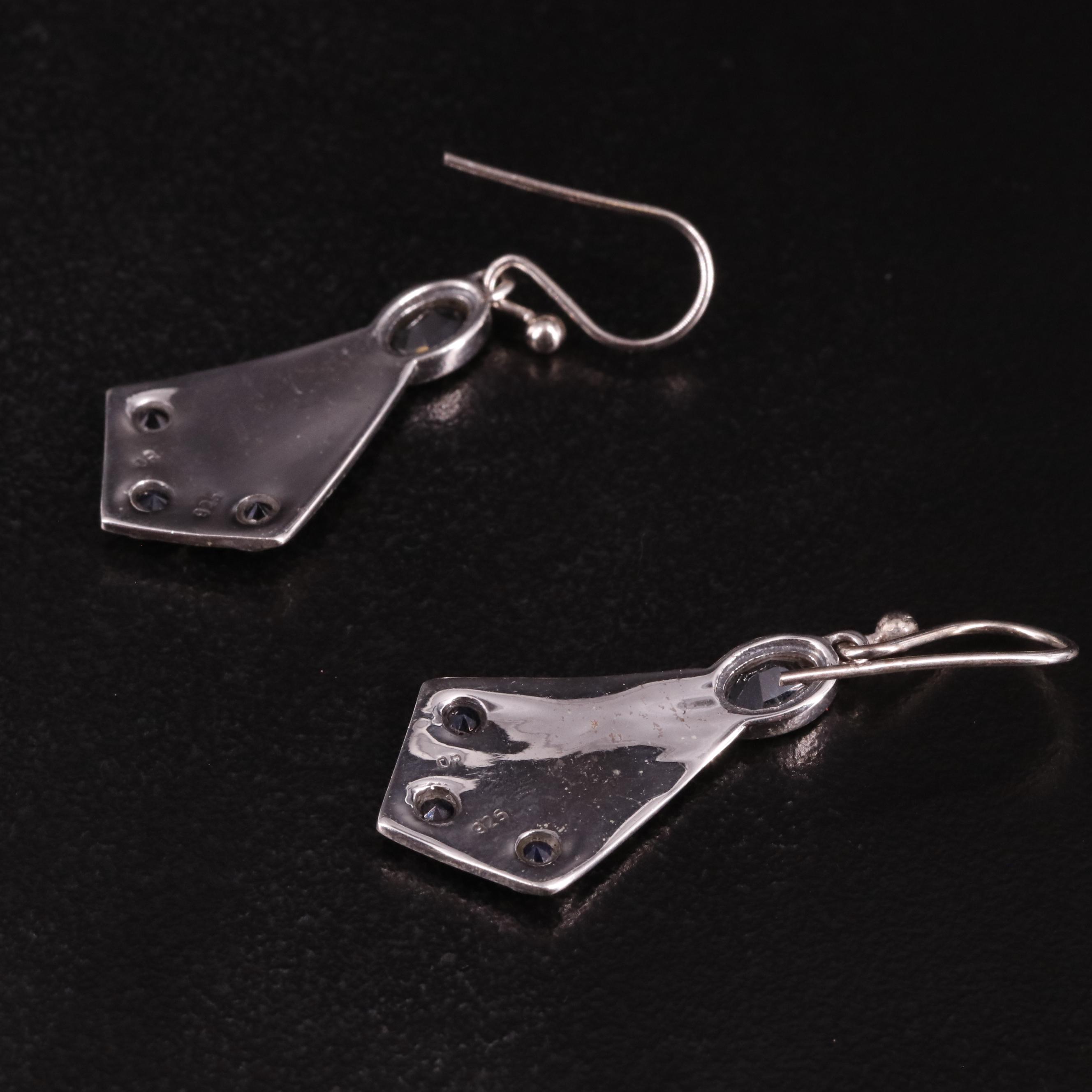 Sterling Sapphire Drop Earrings