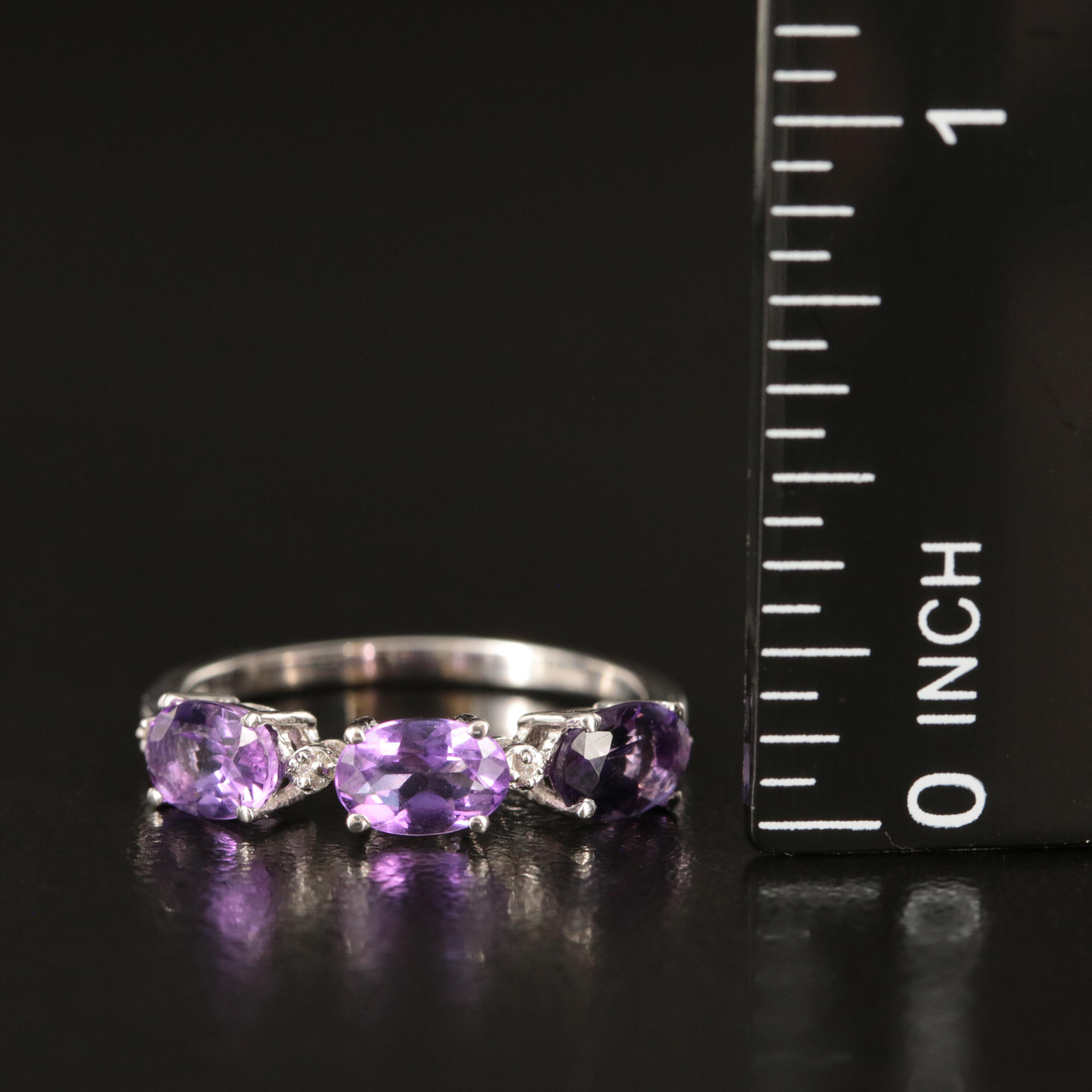 Sterling Amethyst and White Sapphire Band