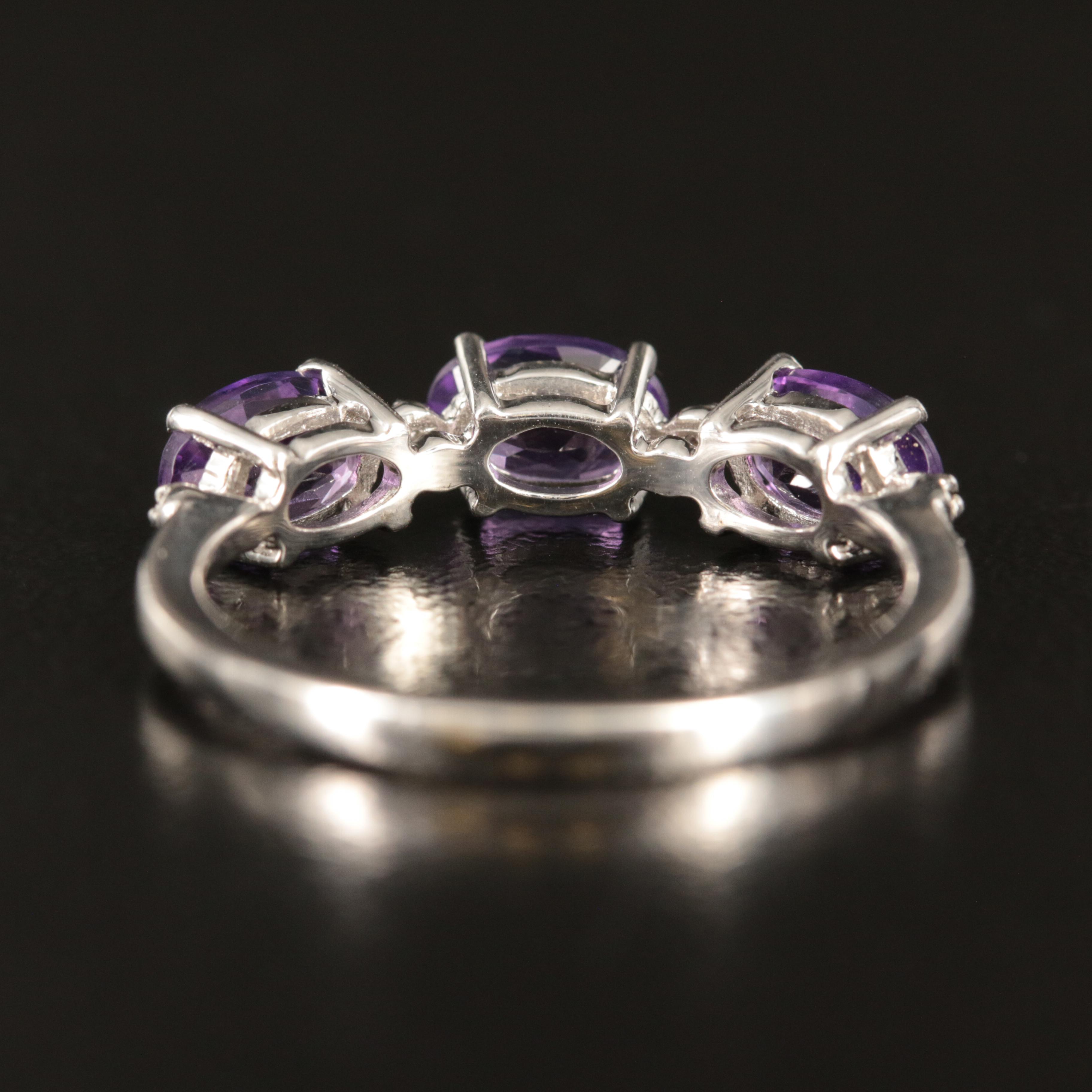 Sterling Amethyst and White Sapphire Band