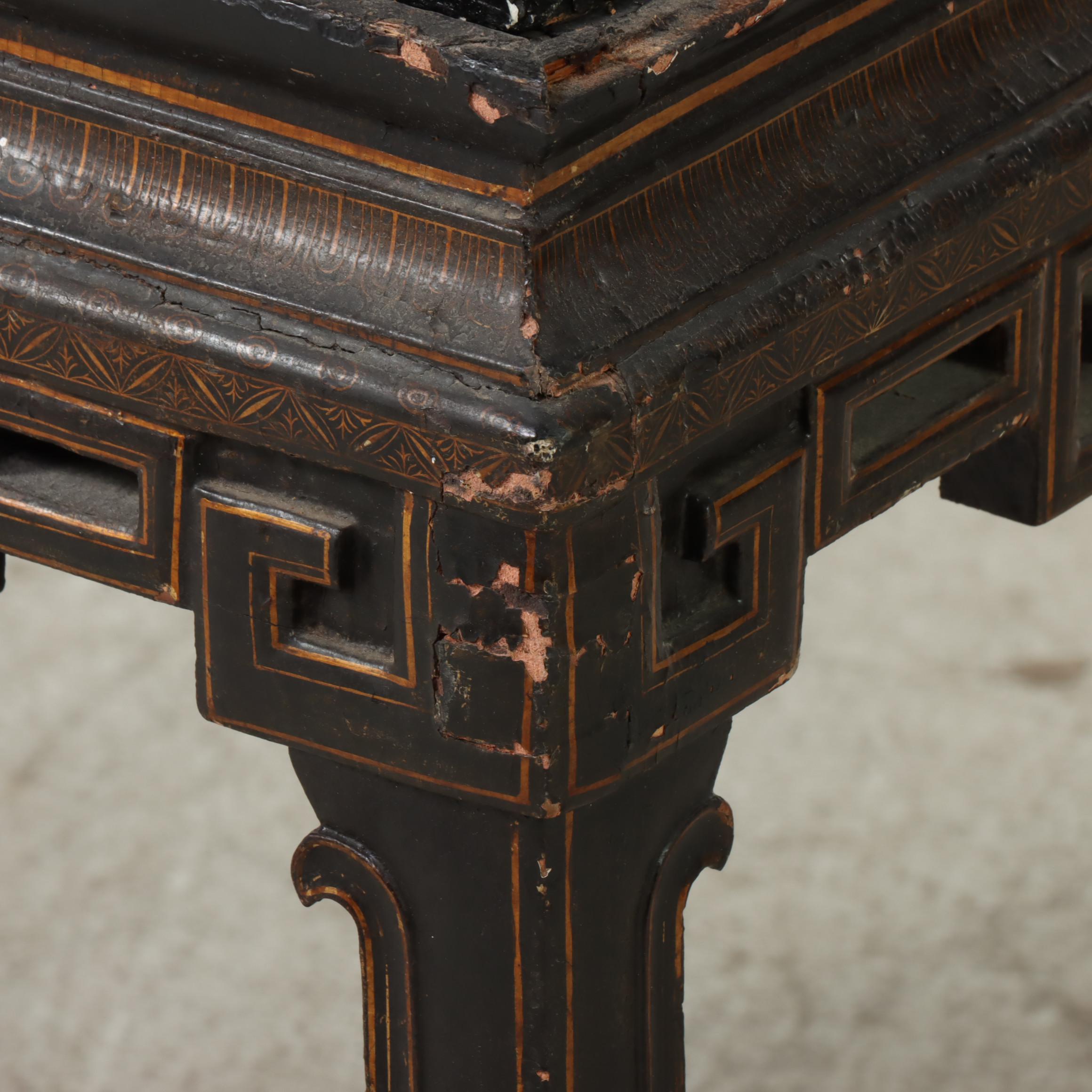 Japanese Lacquered and Gilt-Decorated Secretary Cabinet on Stand, 19th Century