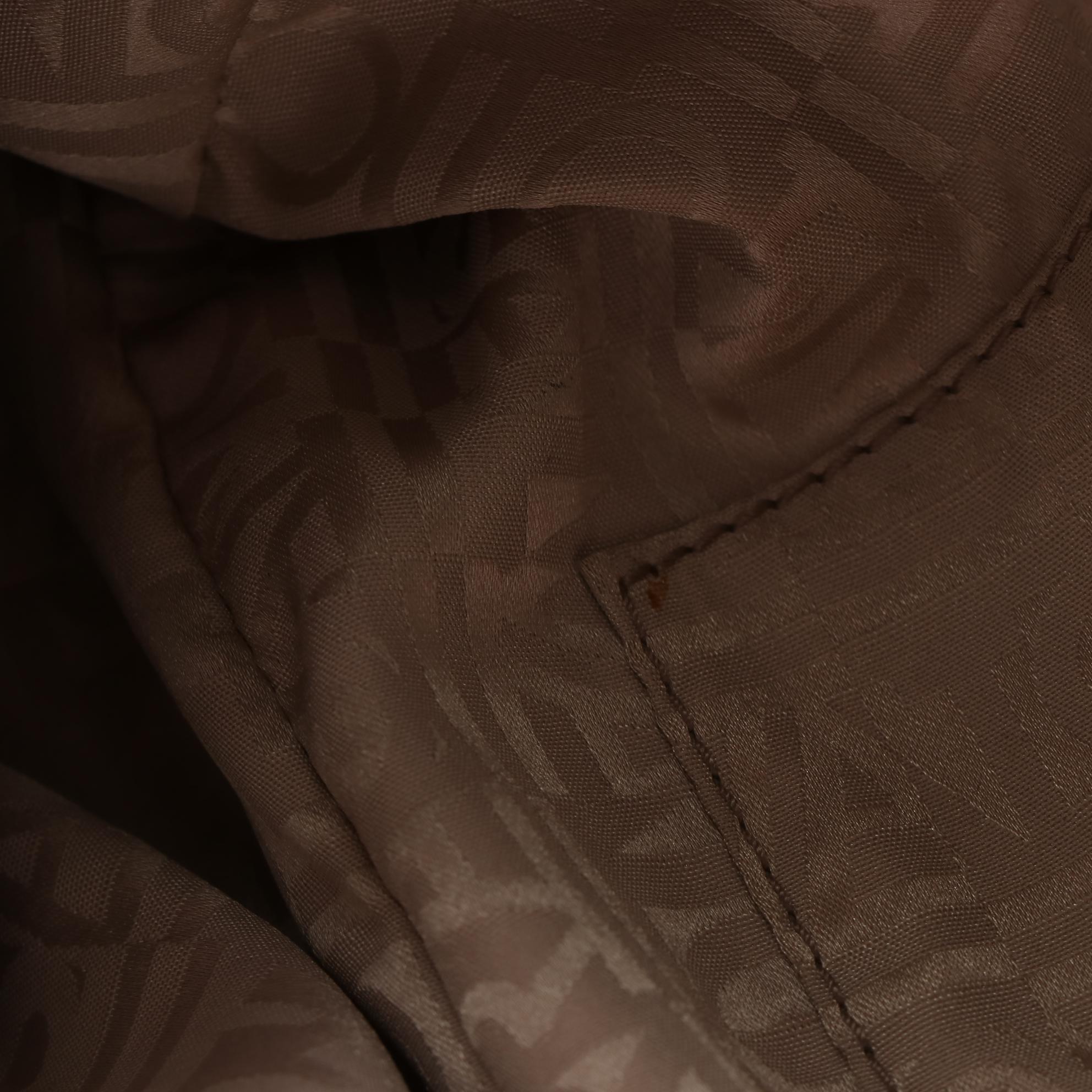 Salvatore Ferragamo Gancini Shoulder Bag in Metallic Grain Leather with Mirror