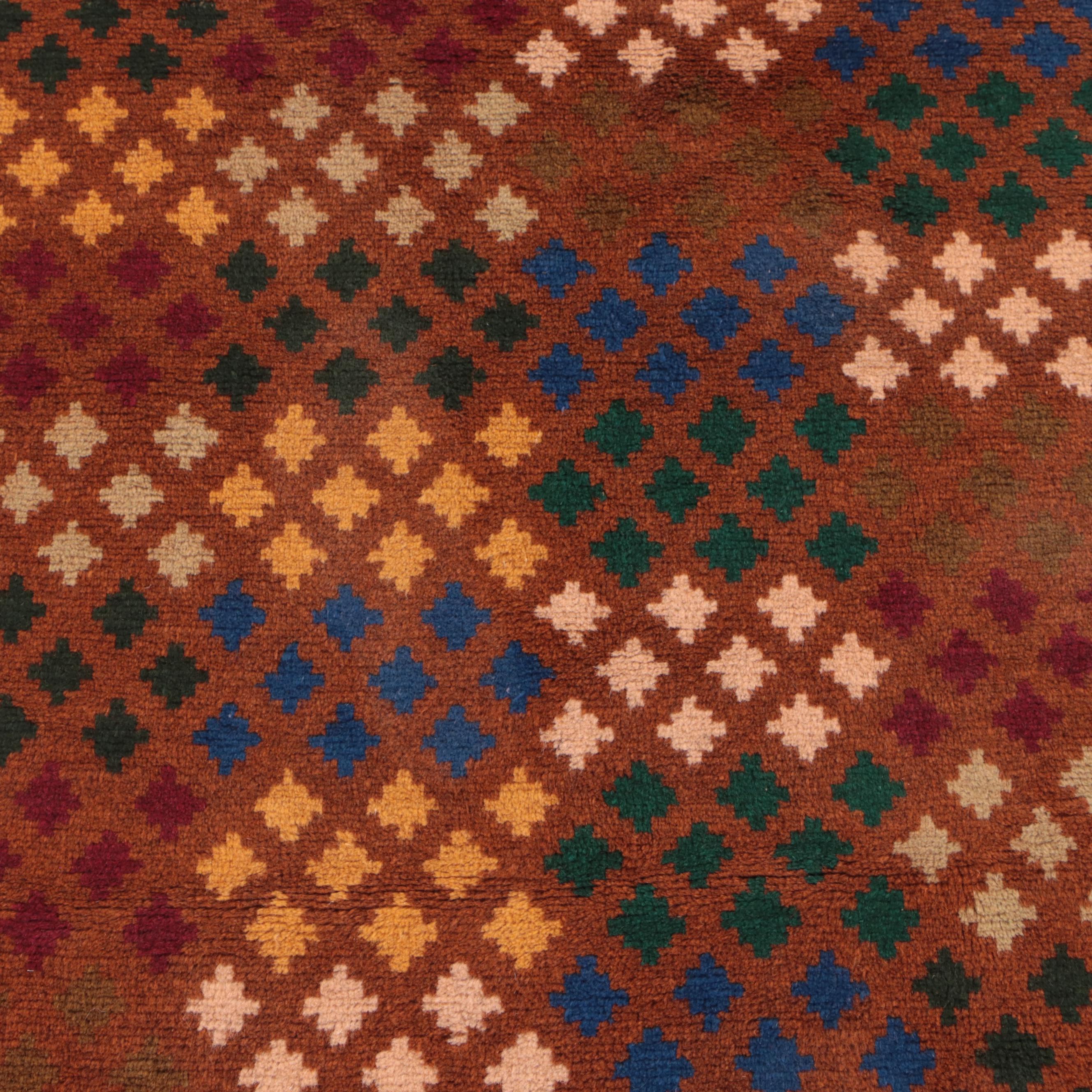 2'8 x 3'11 Hand-Knotted Afghan Baluch Accent Rug