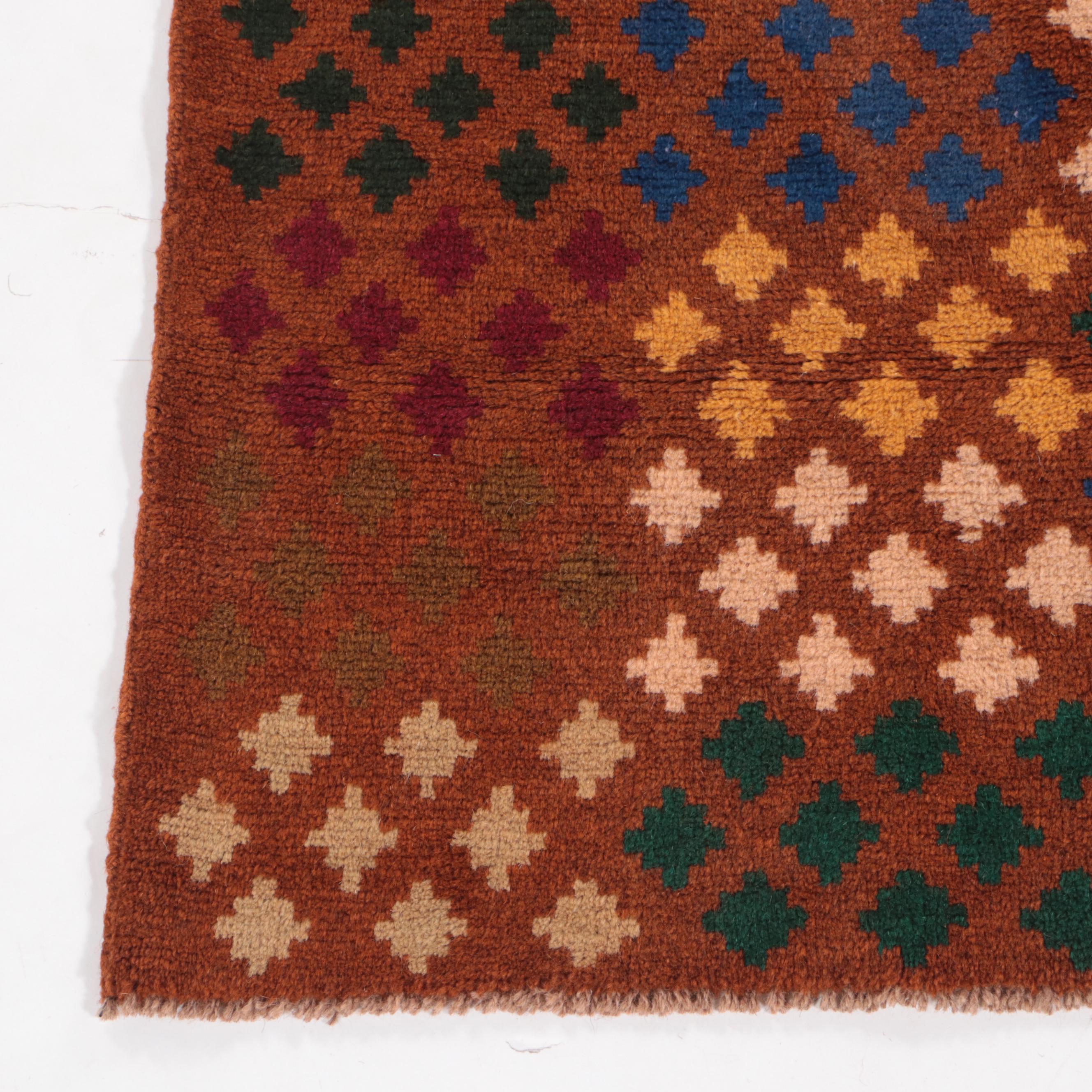 2'8 x 3'11 Hand-Knotted Afghan Baluch Accent Rug