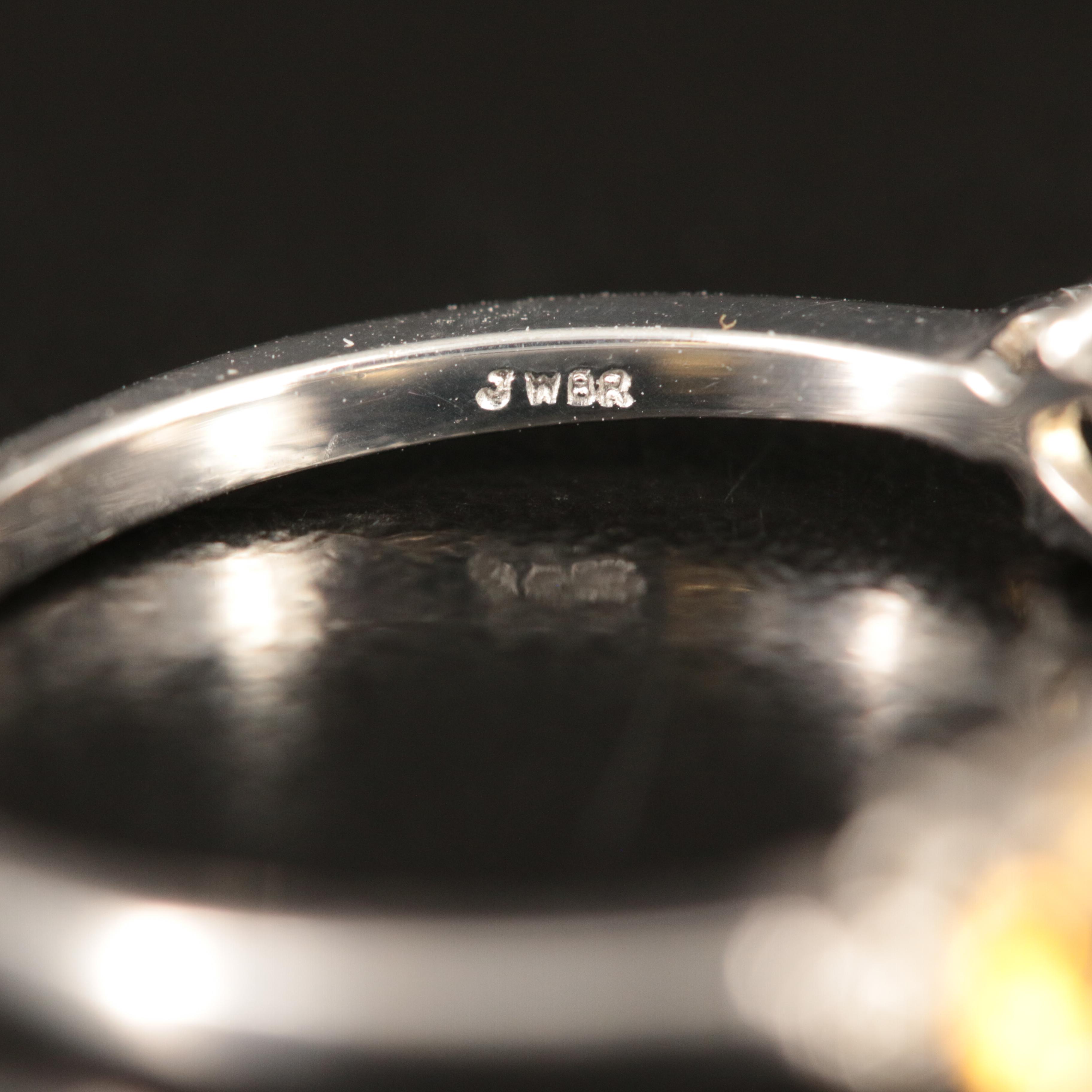 Sterling Citrine and White Sapphire Ring