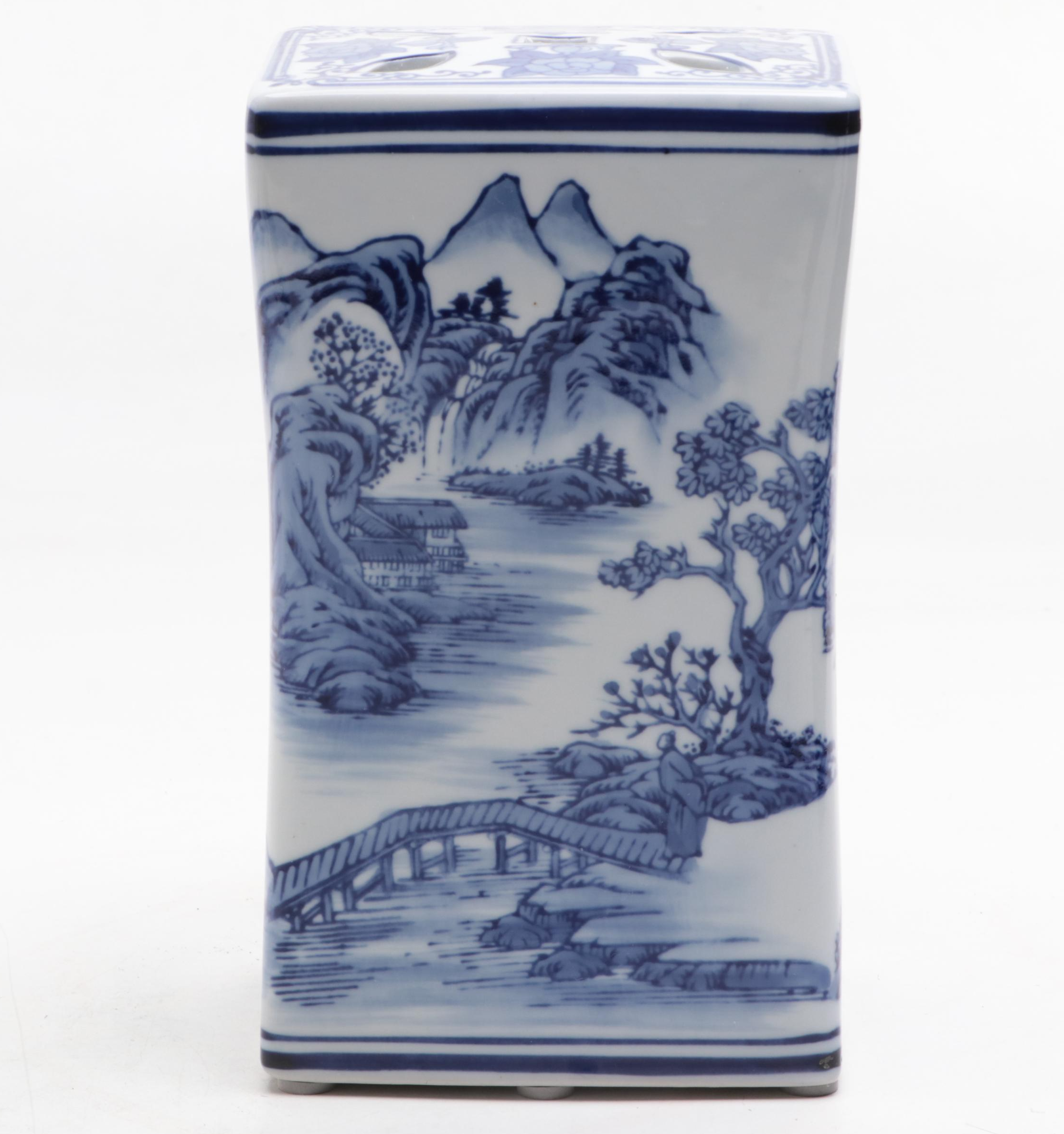 Ballard Designs Chinese Blue and White Porcelain Flower Brick and More