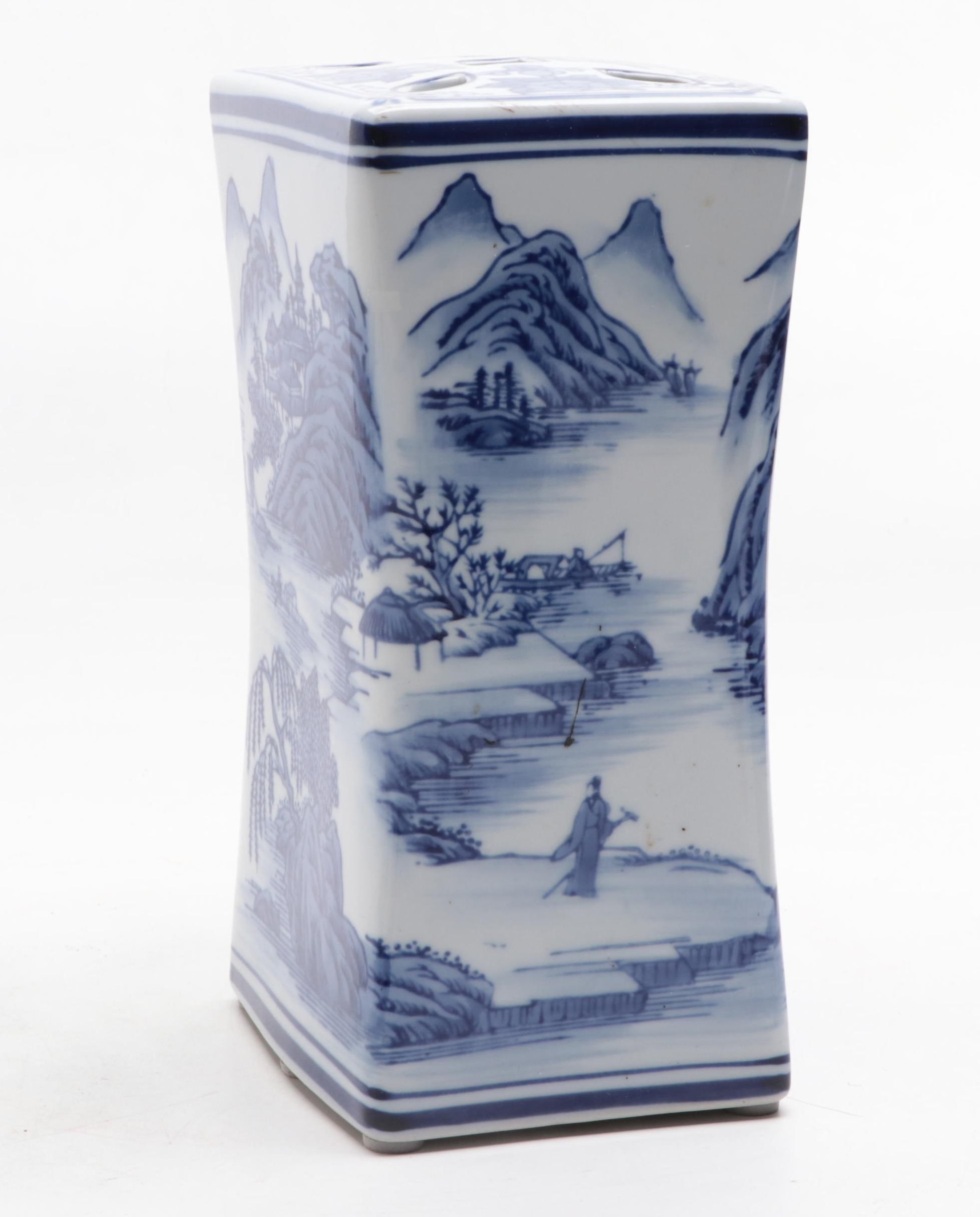 Ballard Designs Chinese Blue and White Porcelain Flower Brick and More