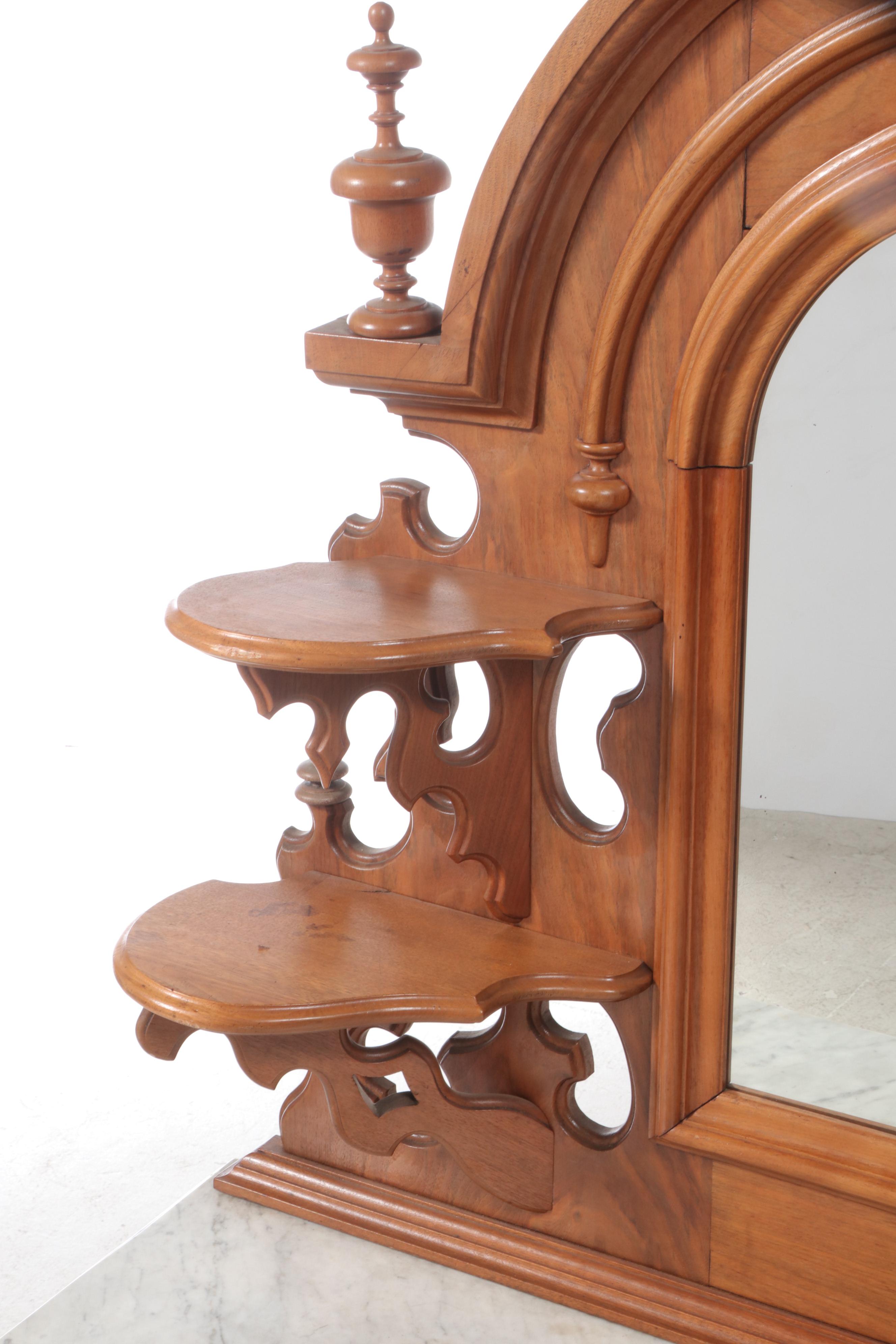 Victorian Walnut, Burl Walnut and Marble Dresser with Mirror, Mid-Late 19th C