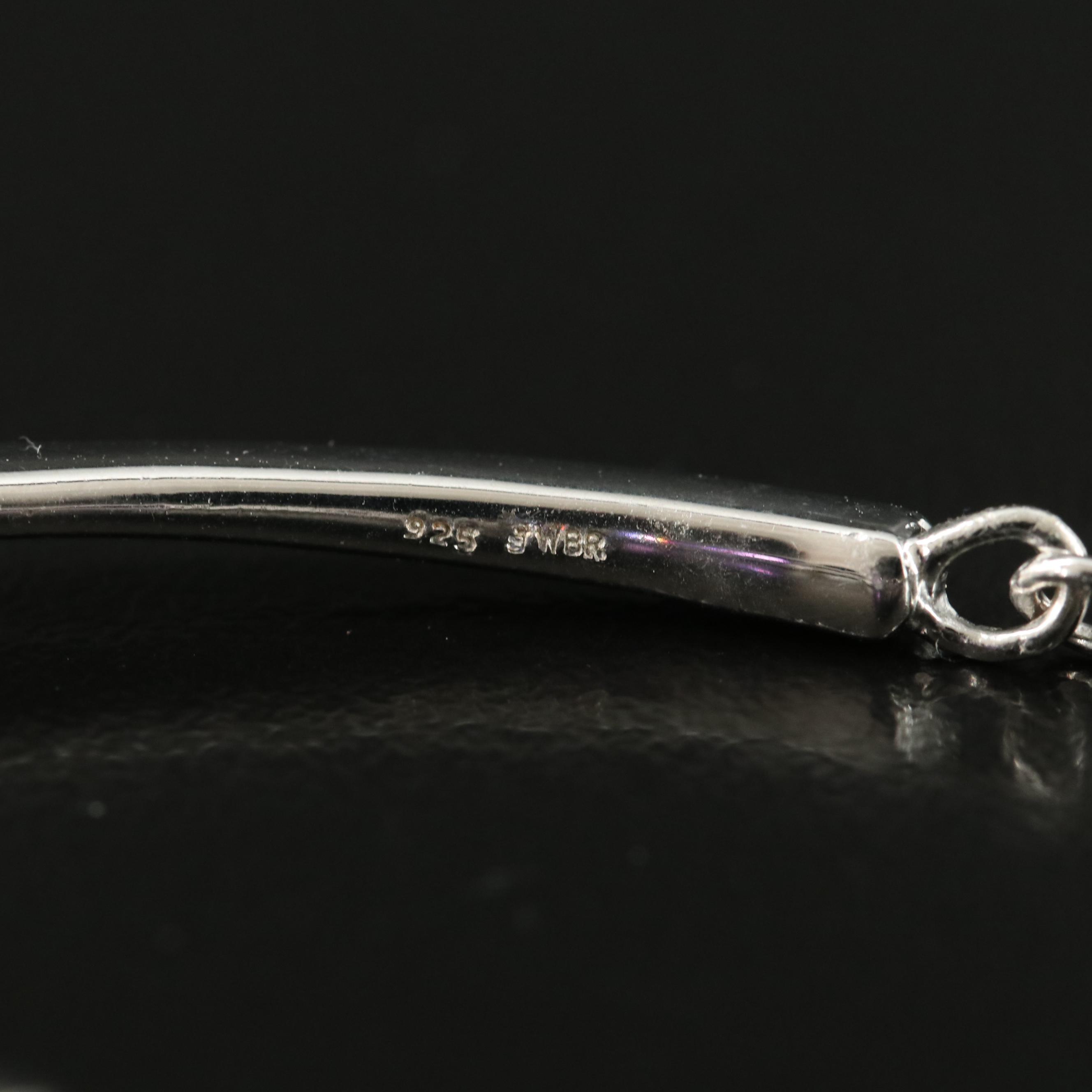 Sterling Amethyst and Sapphire Bolo Bracelet