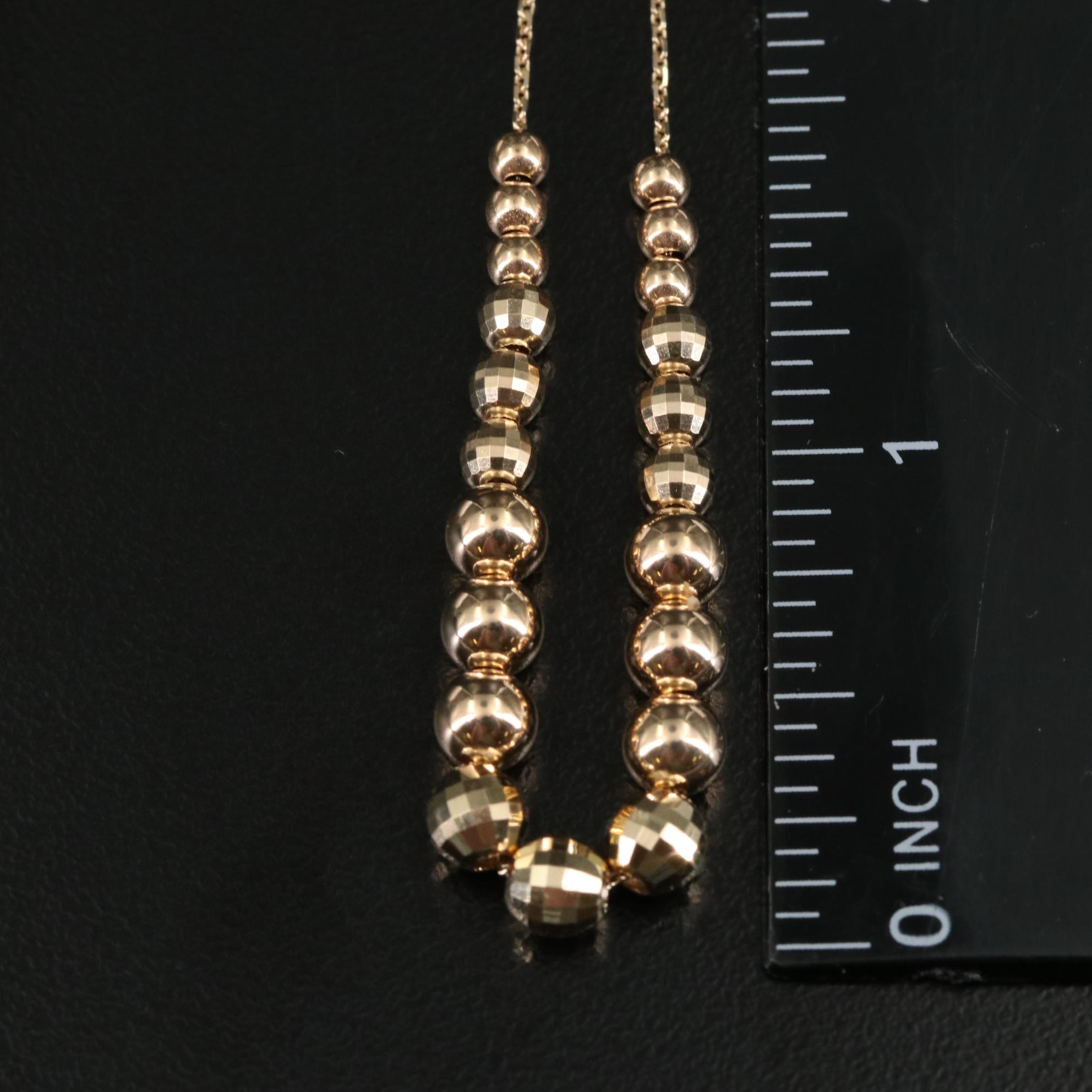 14K Beads on Cable Chain Necklace