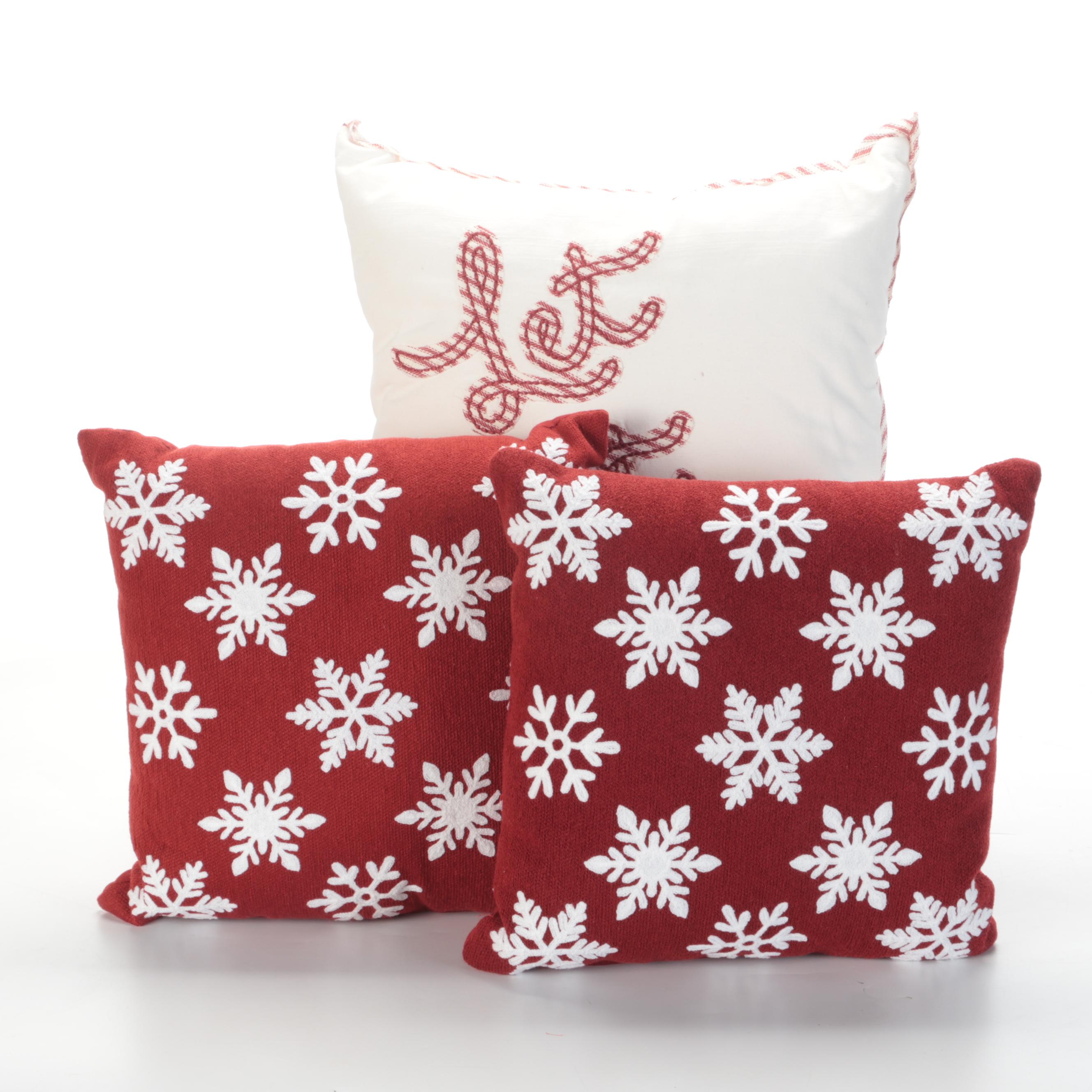 Williams Sonoma Home with Needlepoint and Other Red and White Accent Pillows