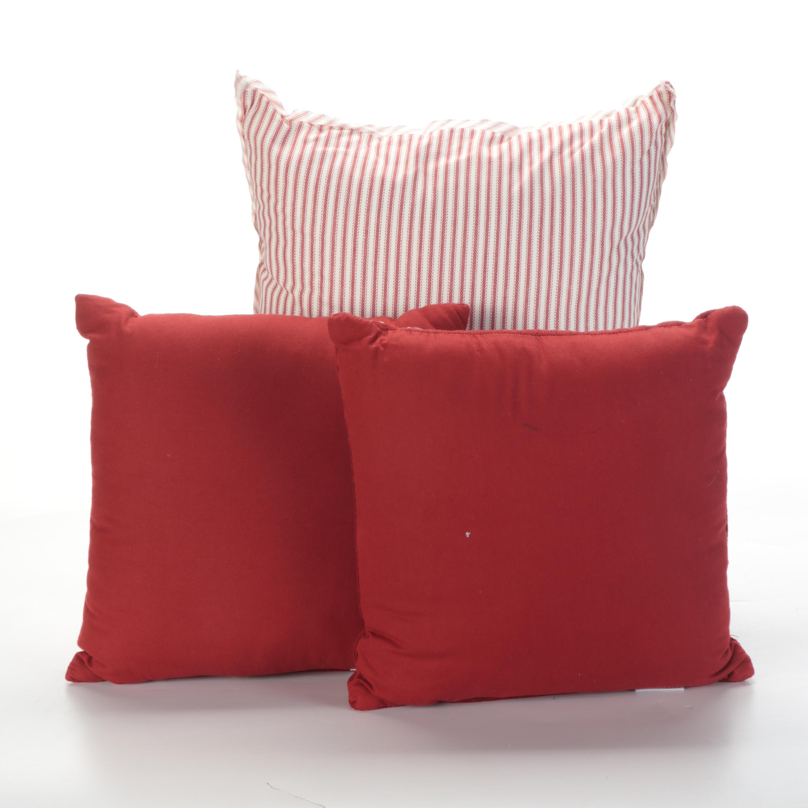 Williams Sonoma Home with Needlepoint and Other Red and White Accent Pillows