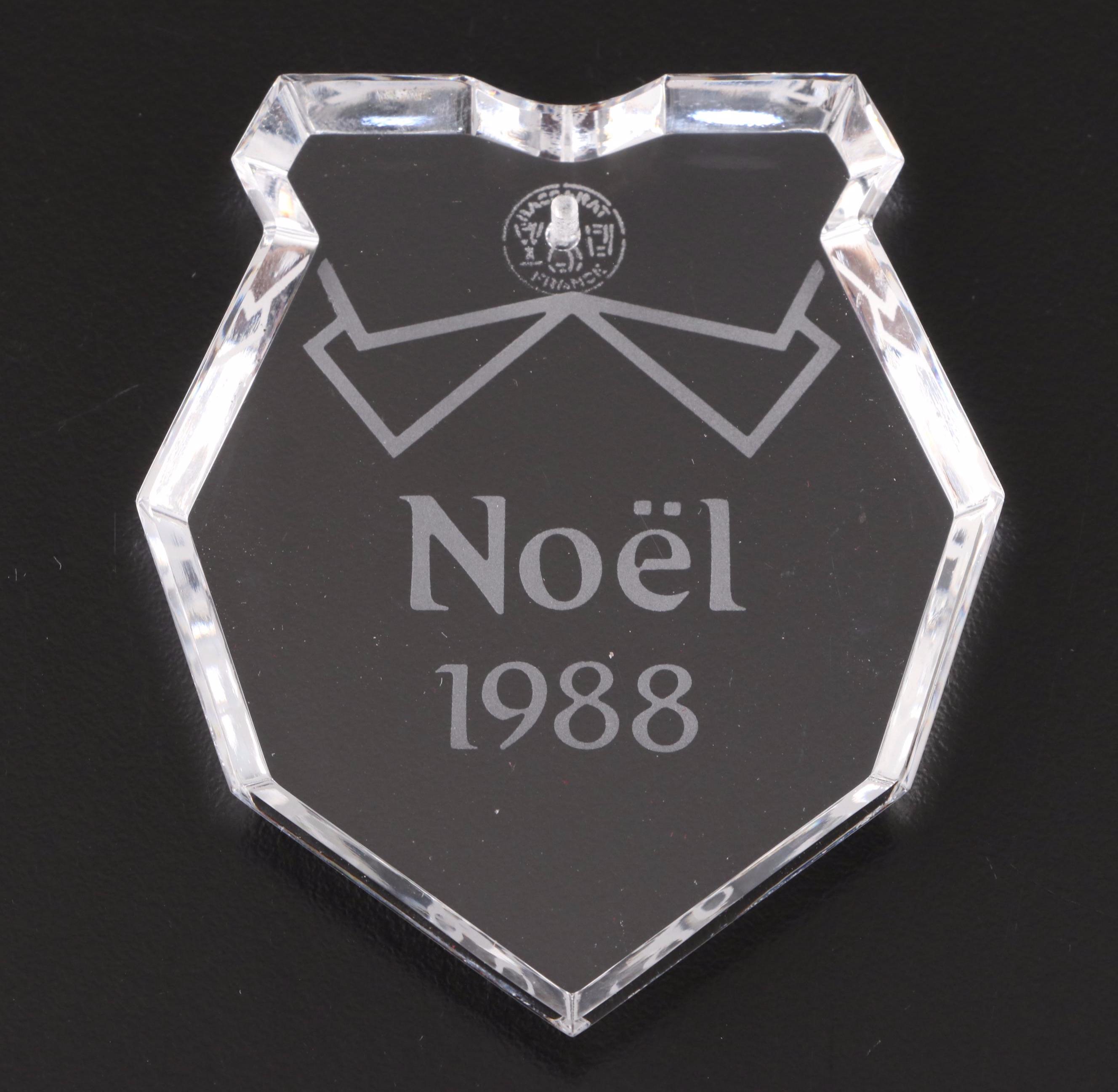 Baccarat Crystal Annual Christmas Ornaments, 1988 and 1998