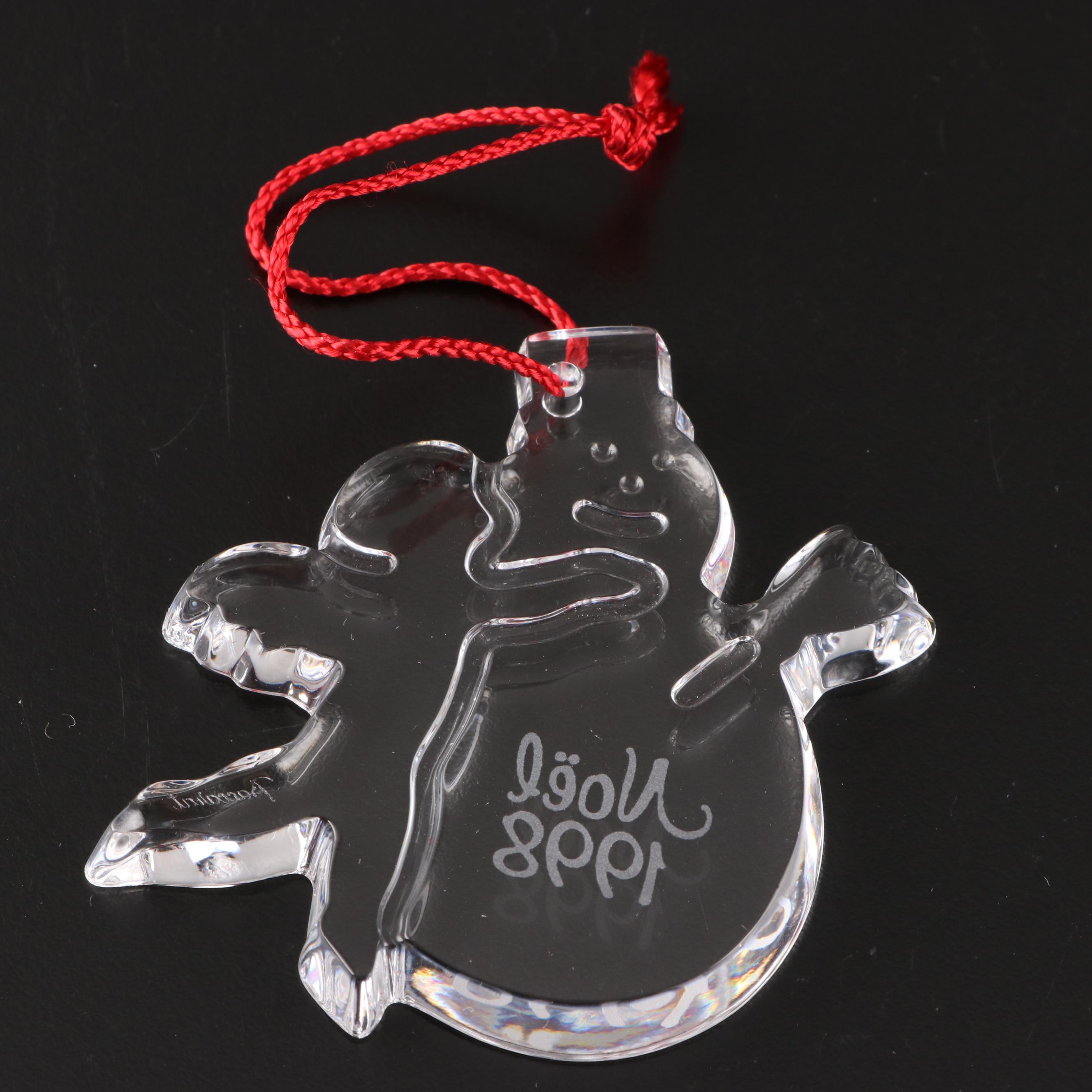 Baccarat Crystal Annual Christmas Ornaments, 1988 and 1998