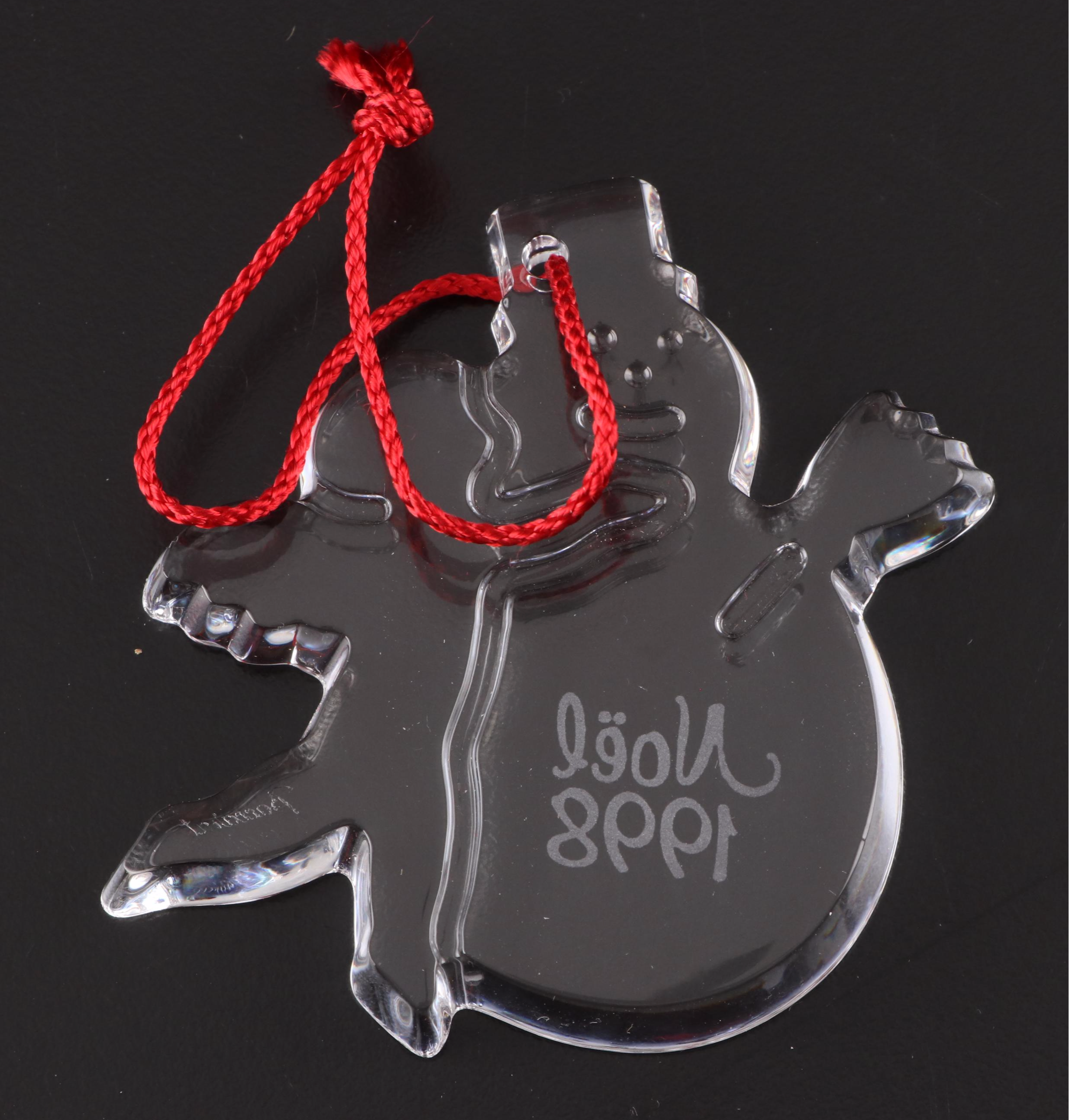 Baccarat Crystal Annual Christmas Ornaments, 1988 and 1998