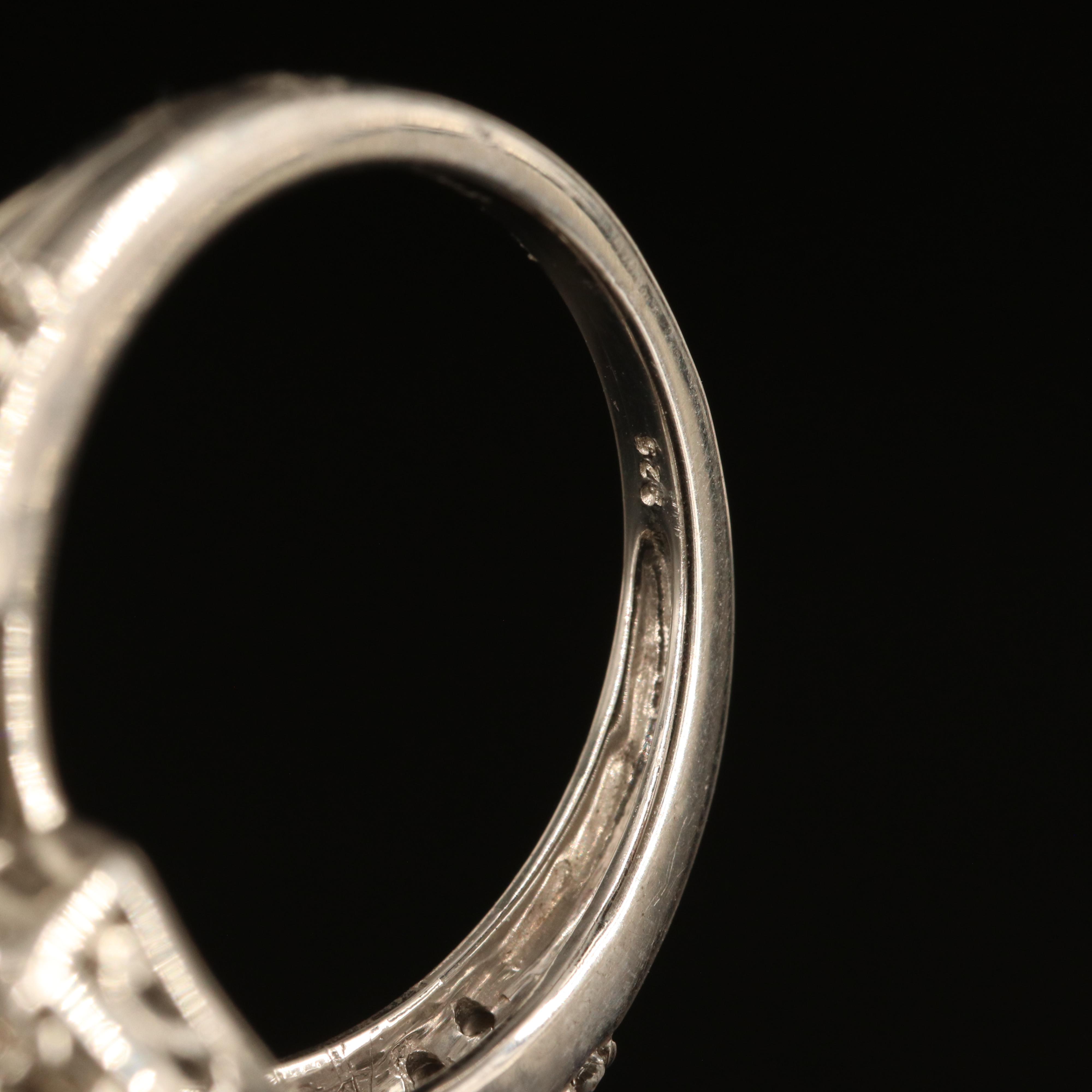 Sterling Opal and White Sapphire Ring