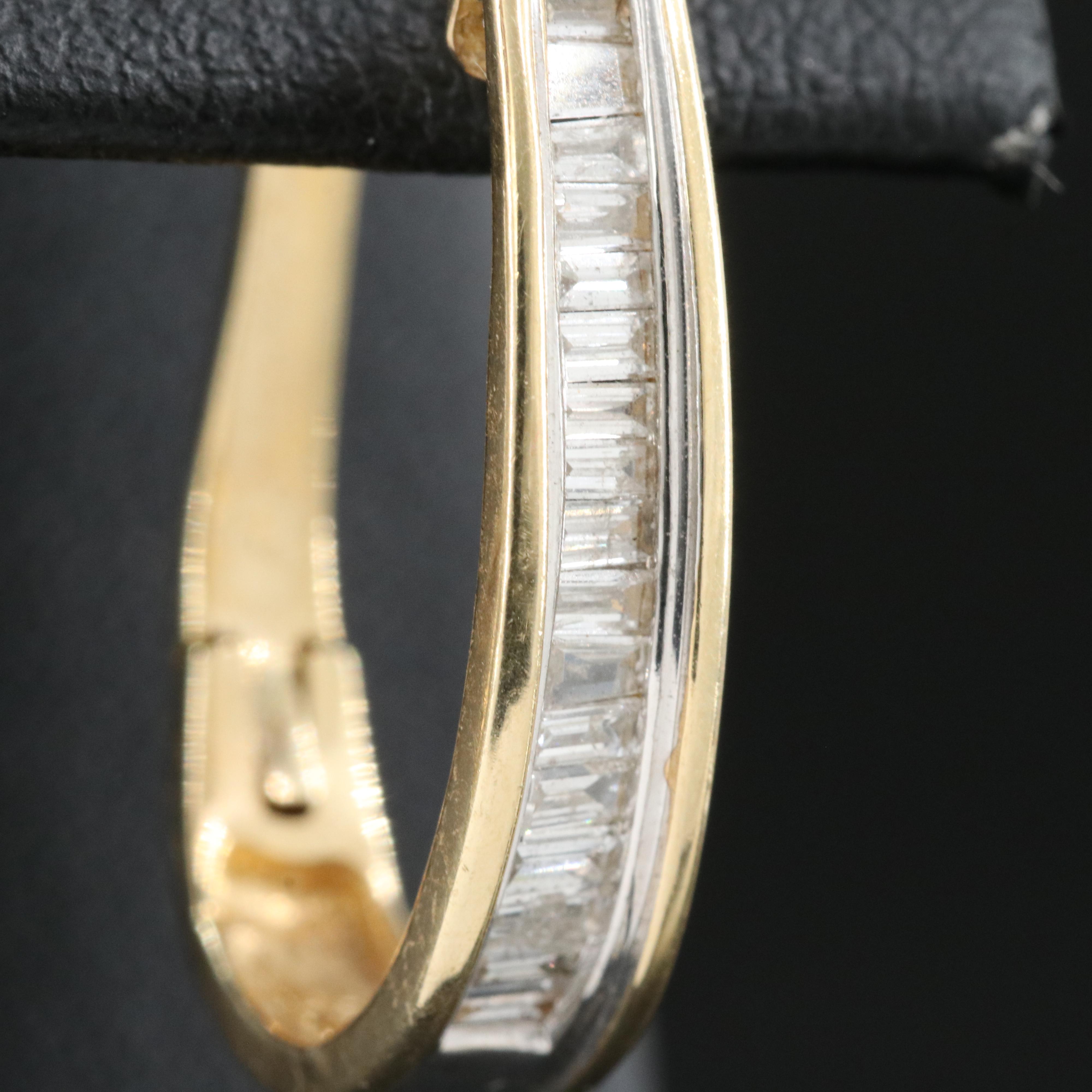 14K 0.85 CTW Diamond Hoop Earrings