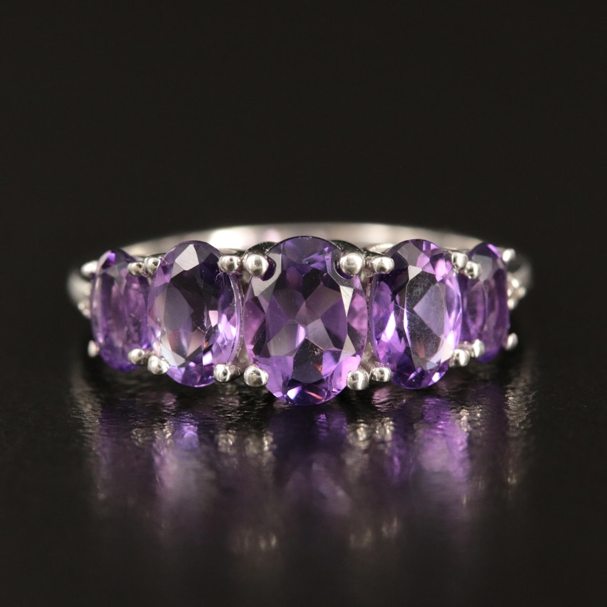 Sterling Amethyst and White Sapphire Band