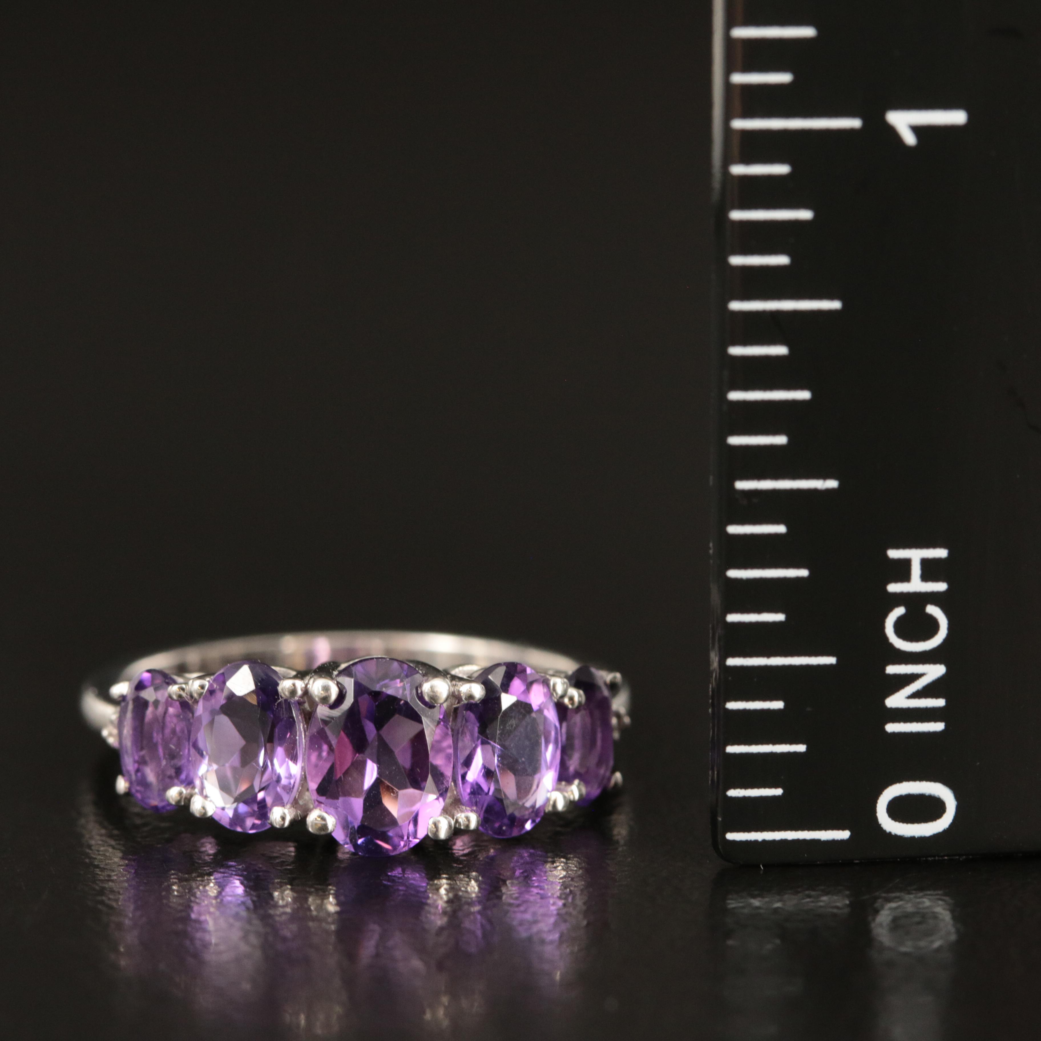 Sterling Amethyst and White Sapphire Band