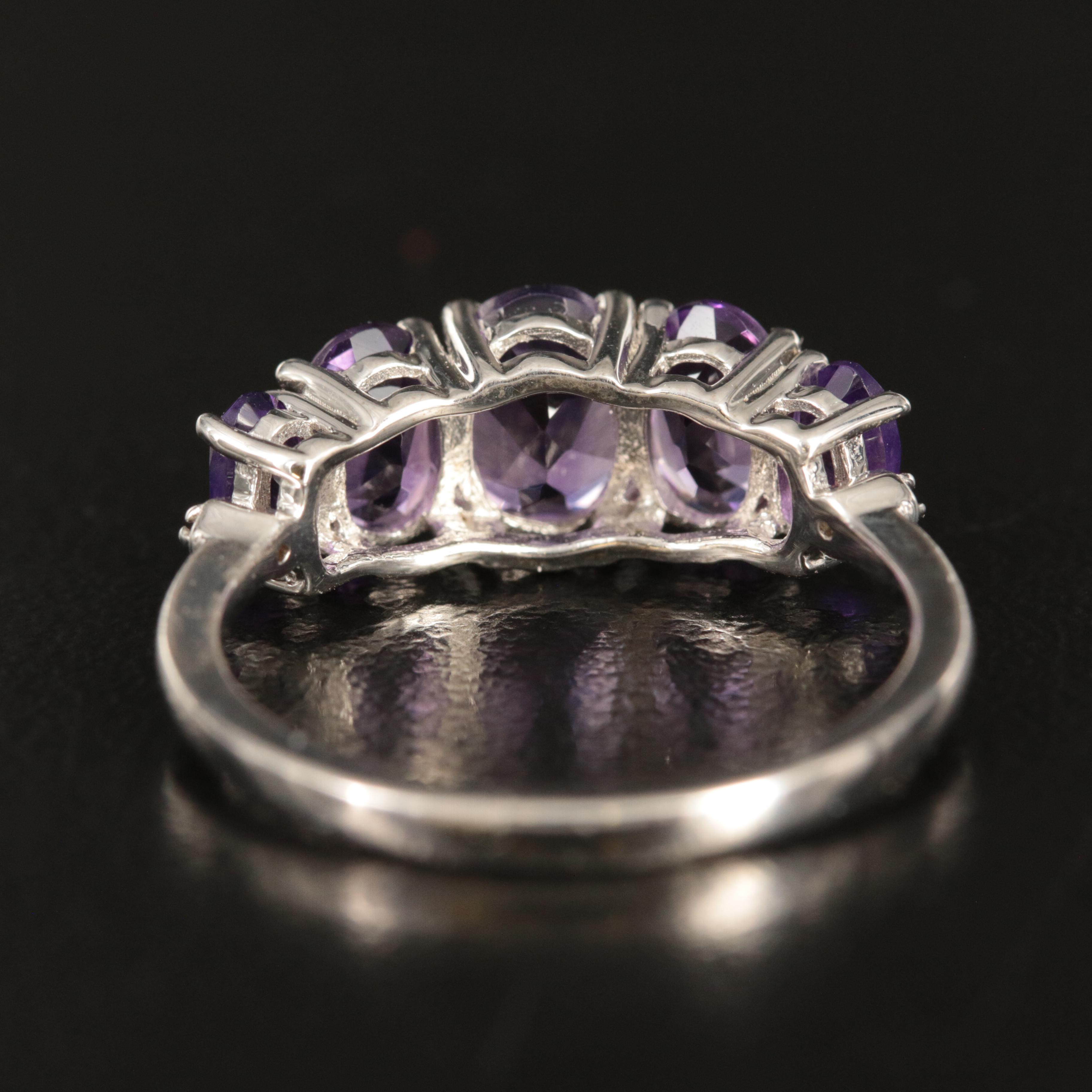 Sterling Amethyst and White Sapphire Band